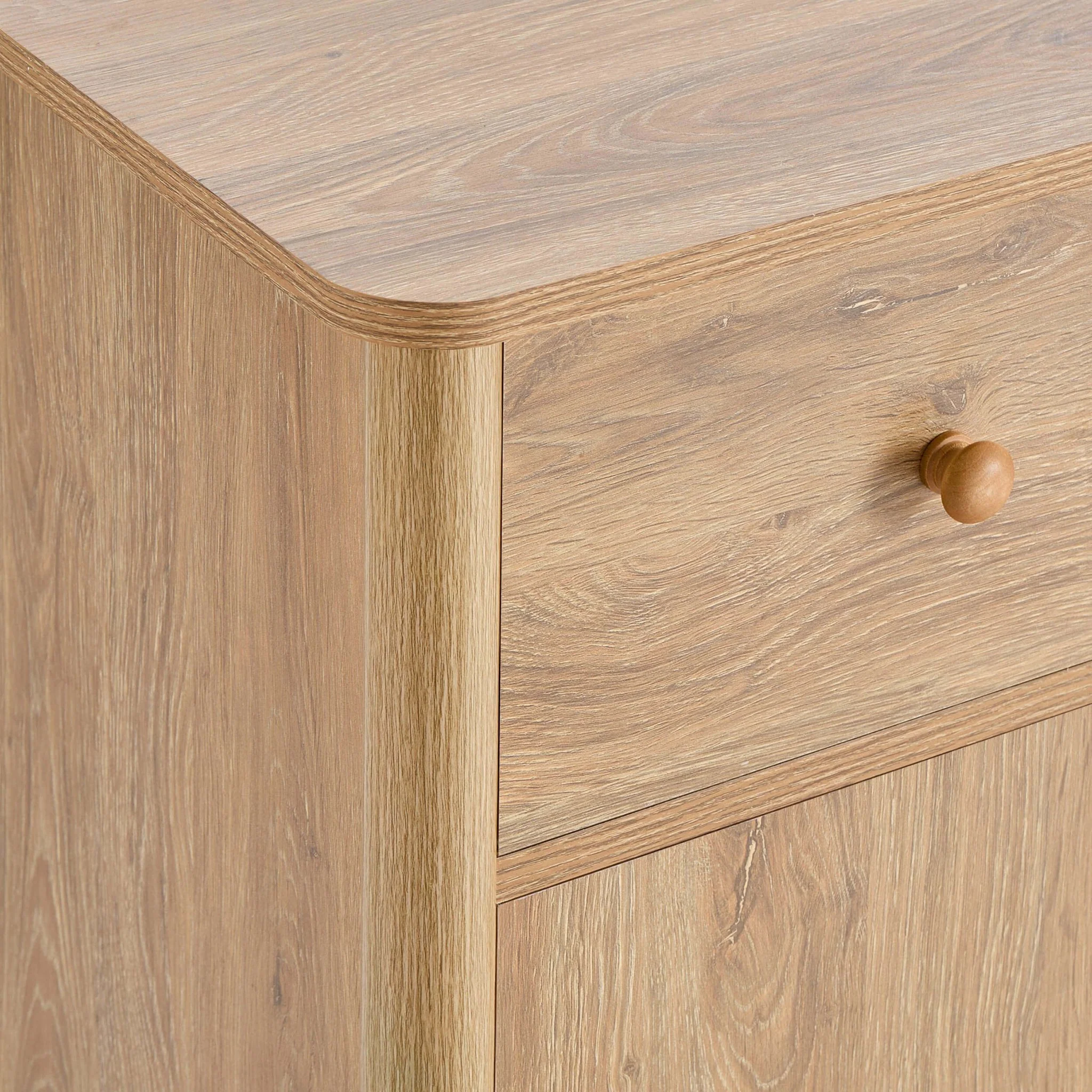 Betty 2 Door Sideboard with Drawers - Light Wood - Image 15