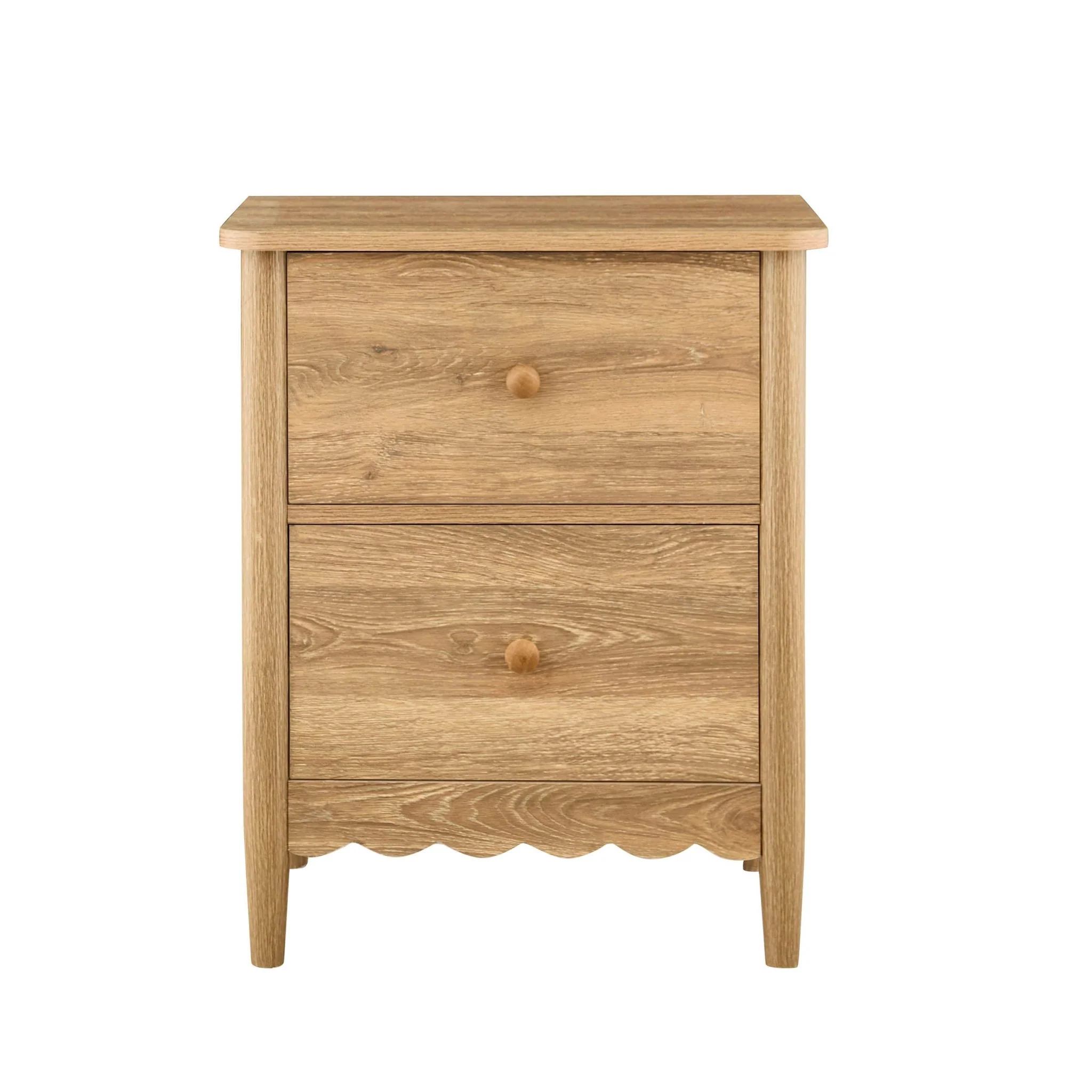 Betty 2 Drawer Bedside Table - Light Wood - Image 11