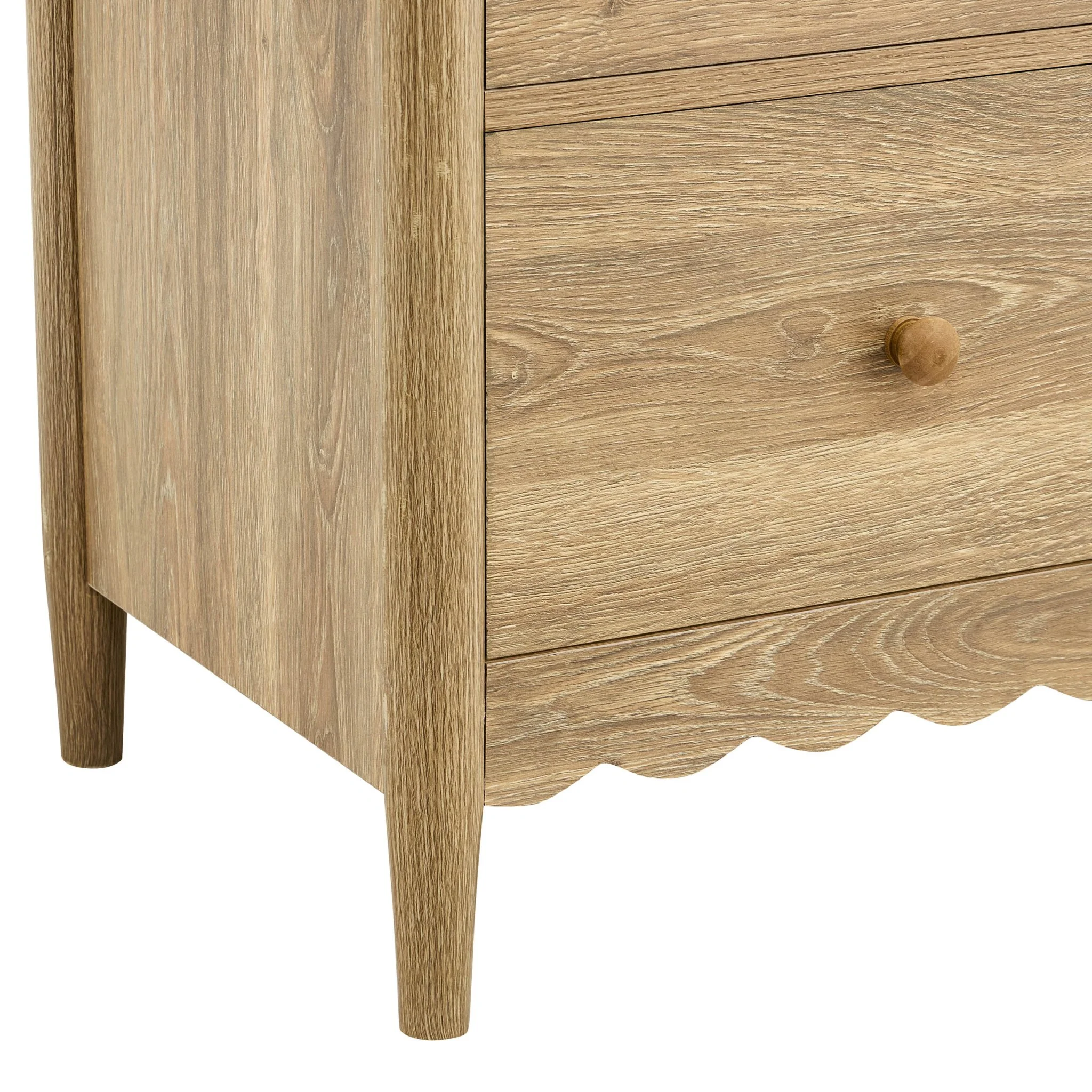 Betty 2 Drawer Bedside Table - Light Wood - Image 16
