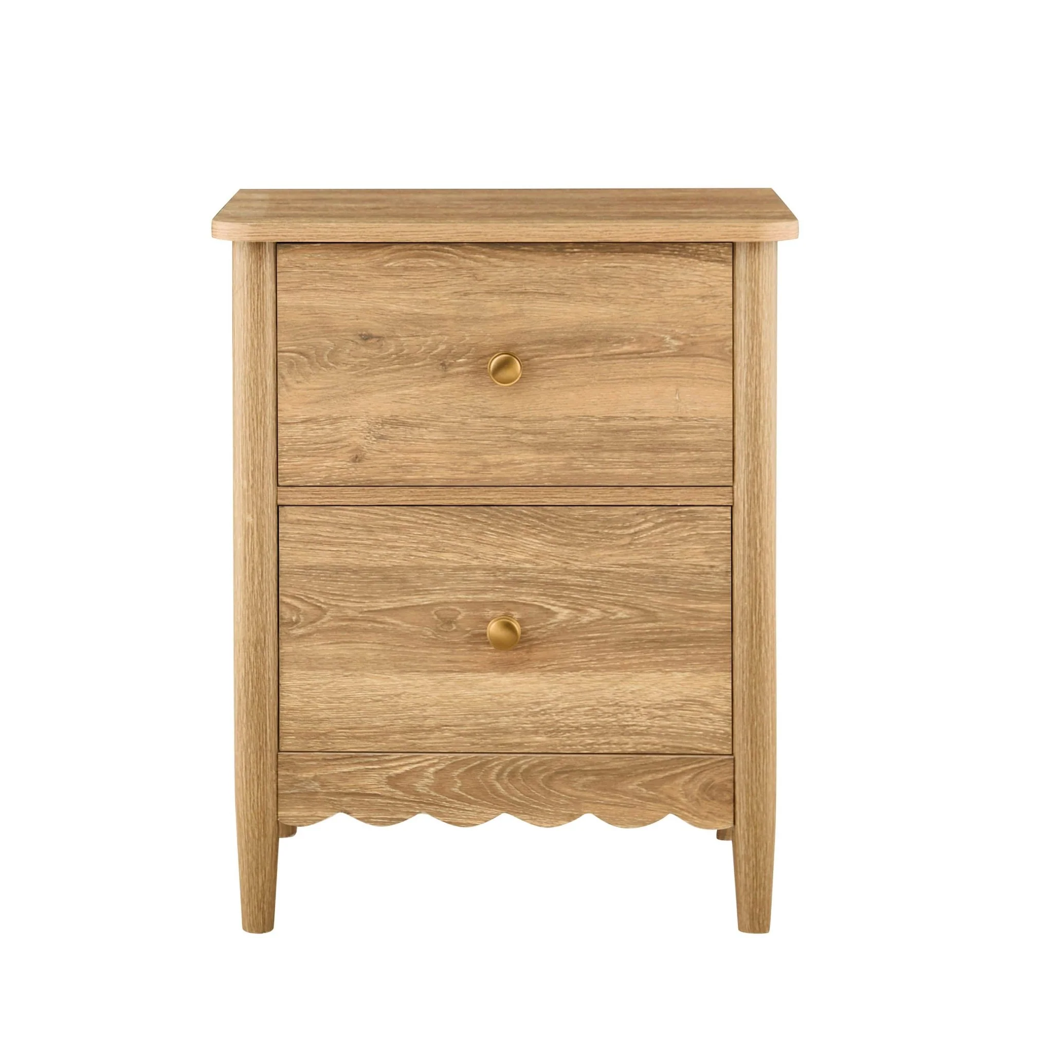 Betty 2 Drawer Bedside Table - Light Wood - Image 5