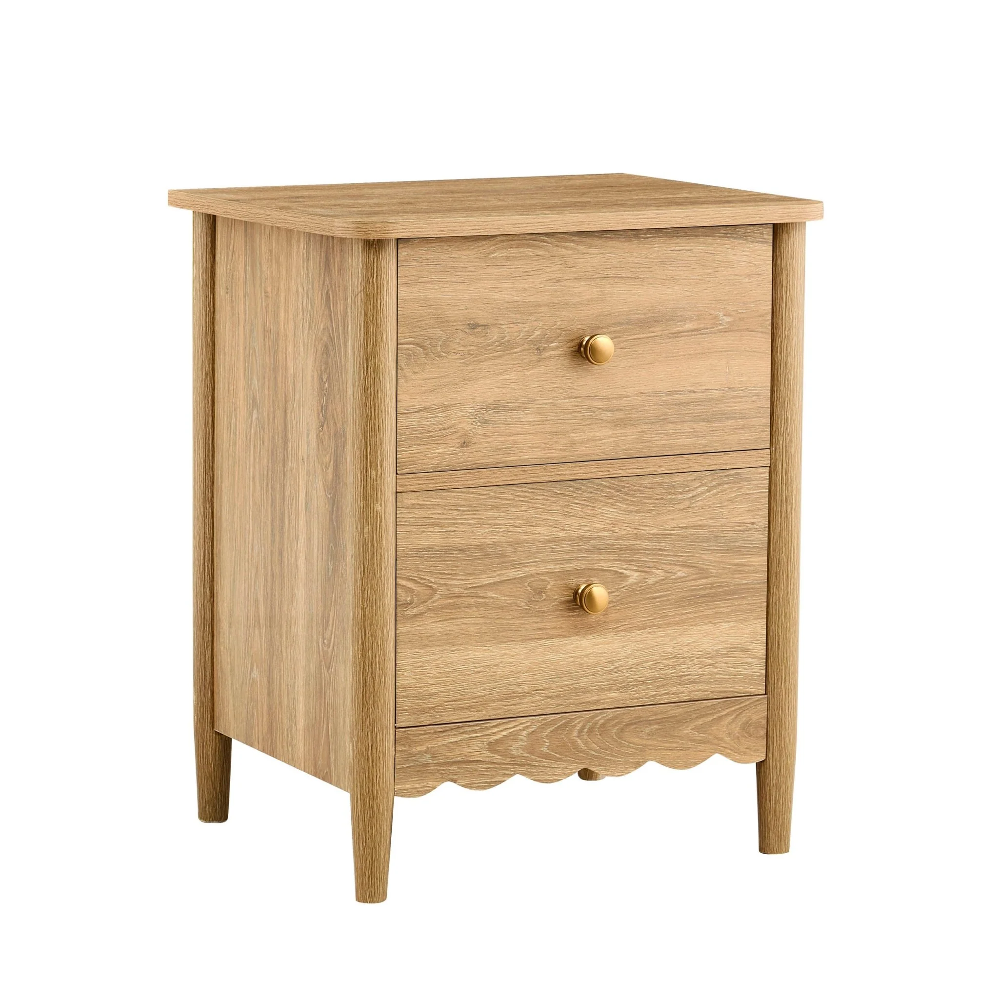 Betty 2 Drawer Bedside Table - Light Wood - Image 6