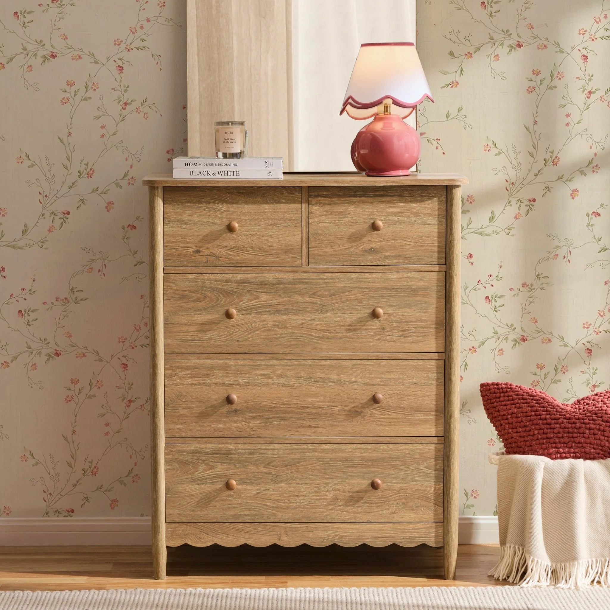 Betty 5 Drawer Chest - Light Wood - Image 3