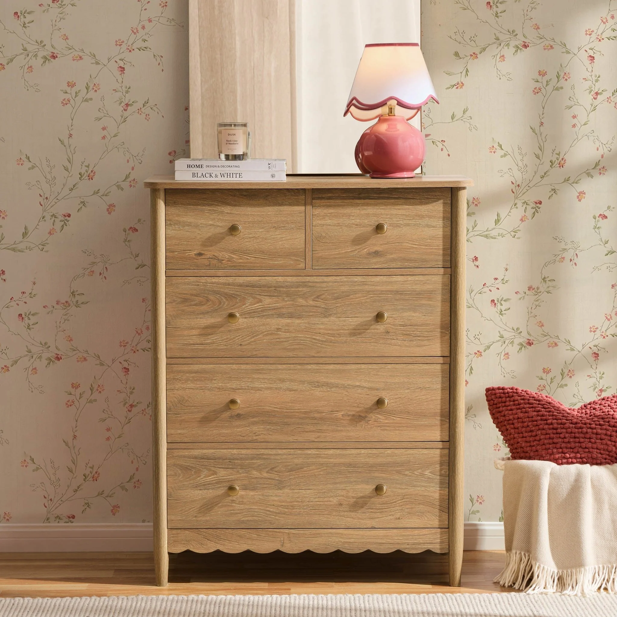 Betty 5 Drawer Chest - Light Wood - Image 4