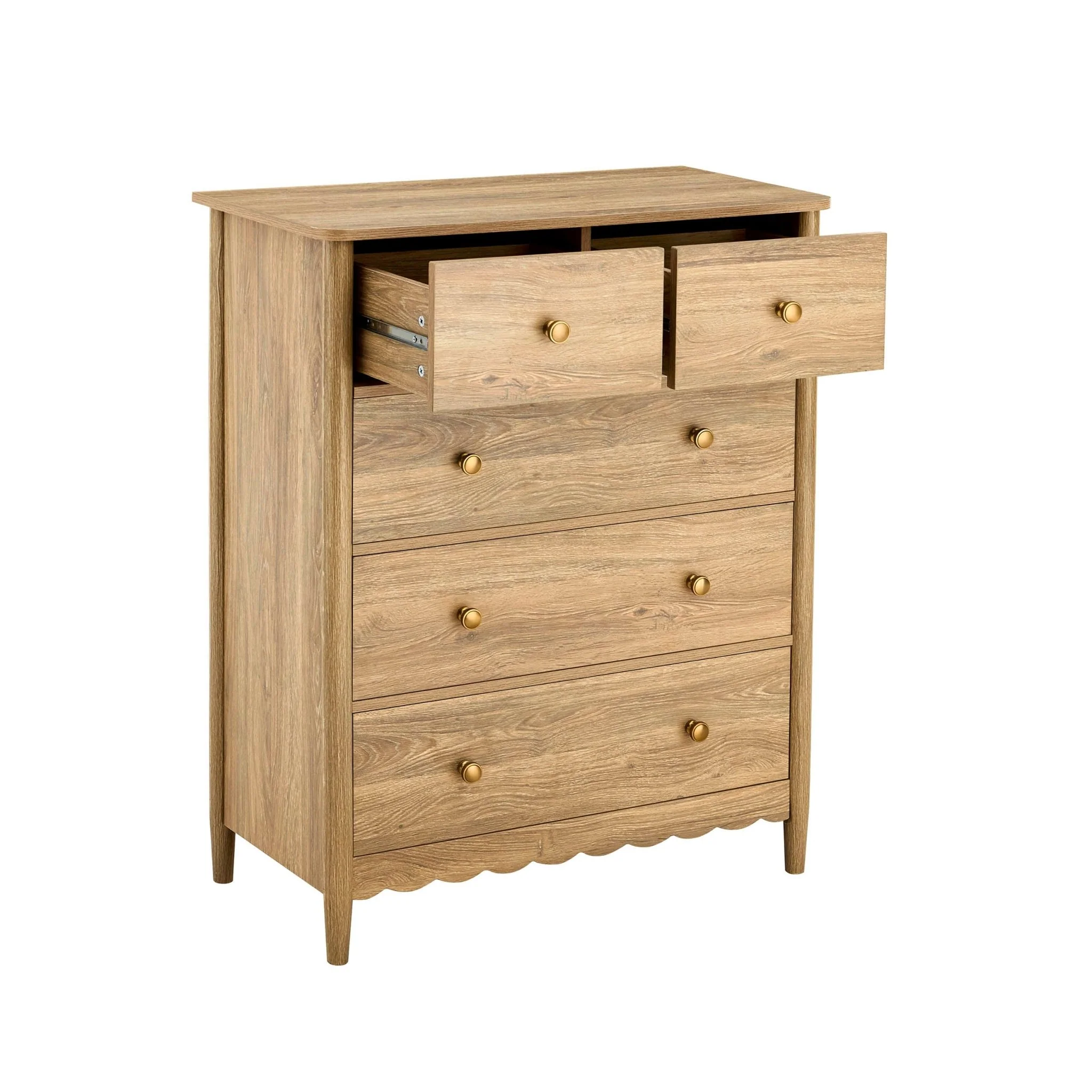 Betty 5 Drawer Chest - Light Wood - Image 7
