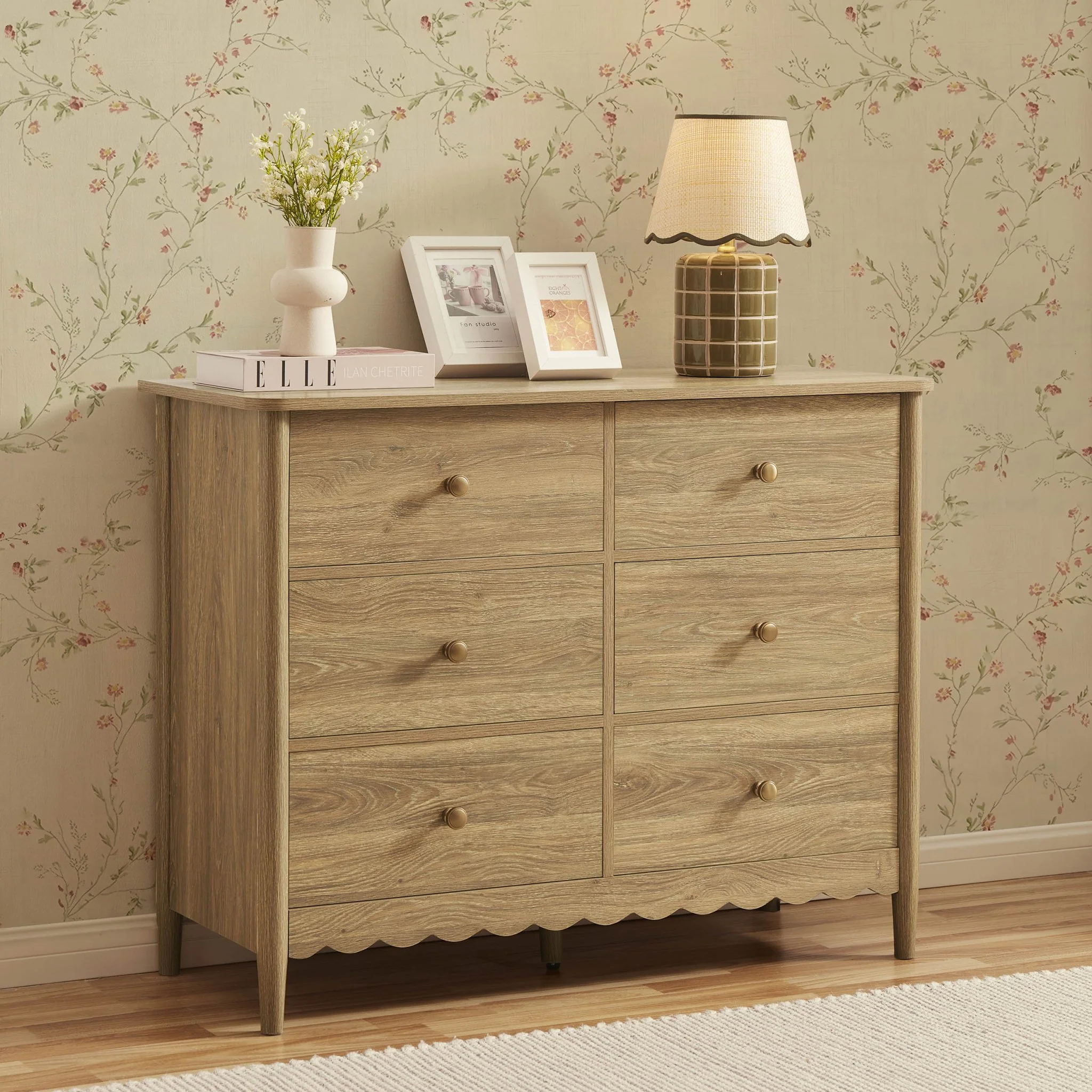 Betty 6 Drawer Chest - Light Wood - Image 2