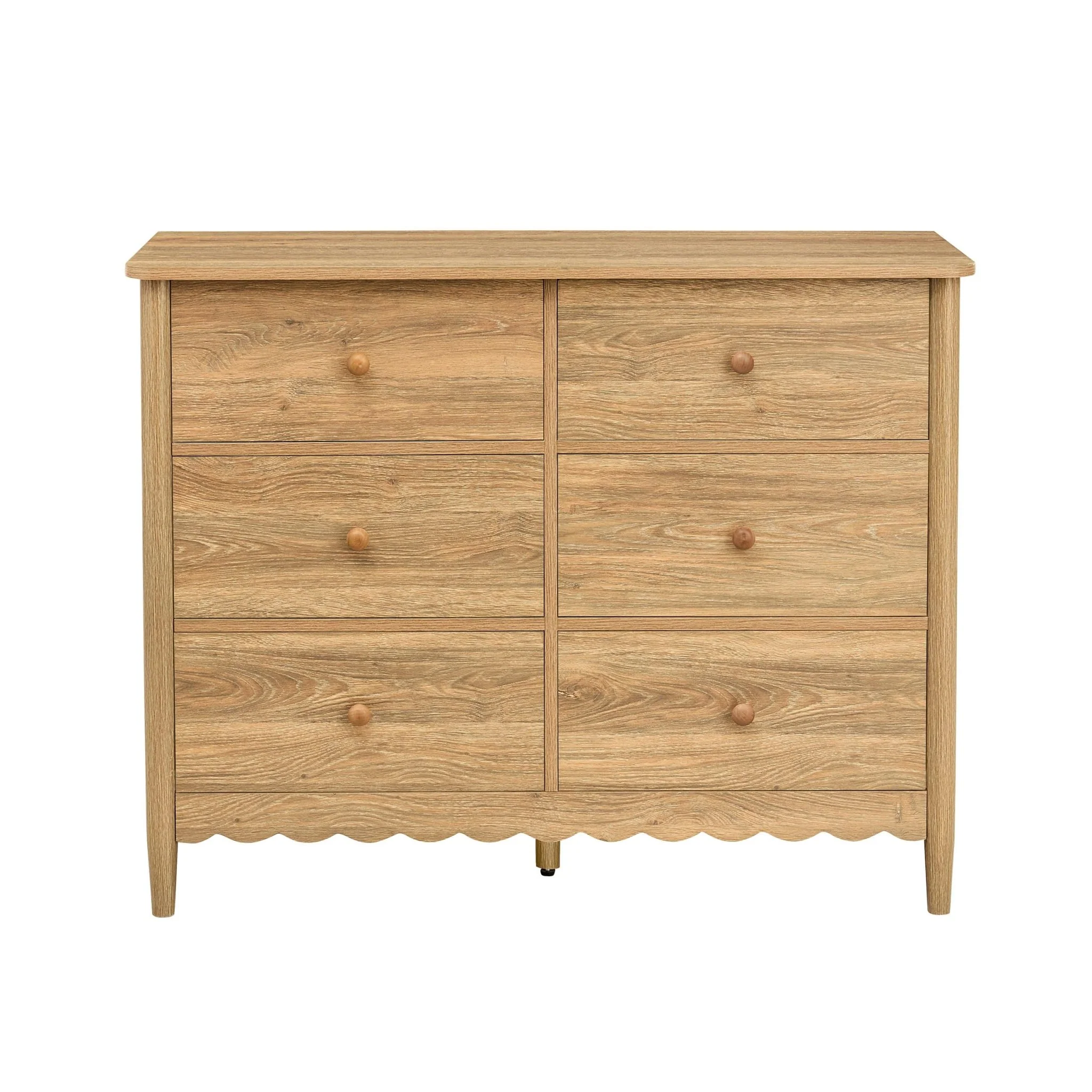 Betty 6 Drawer Chest - Light Wood - Image 5