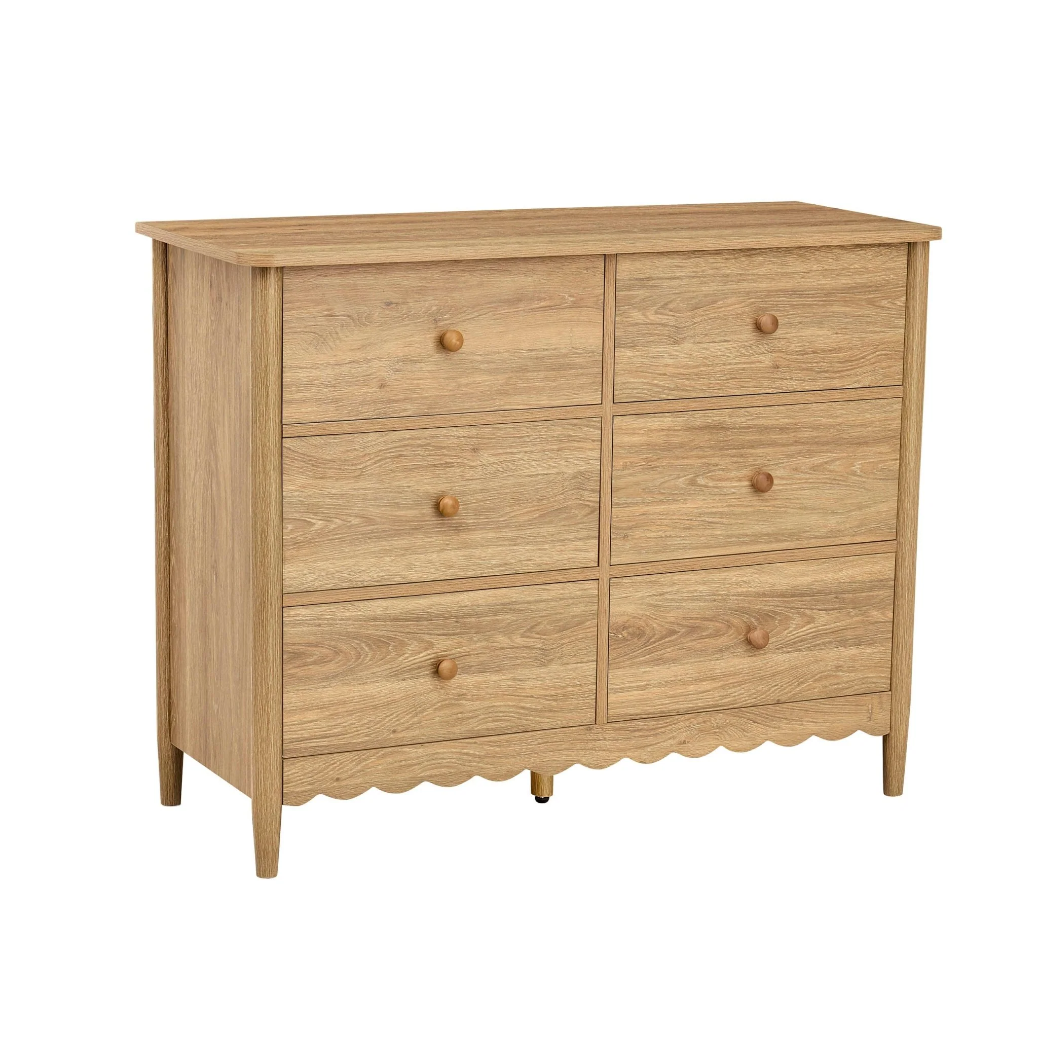 Betty 6 Drawer Chest - Light Wood - Image 6