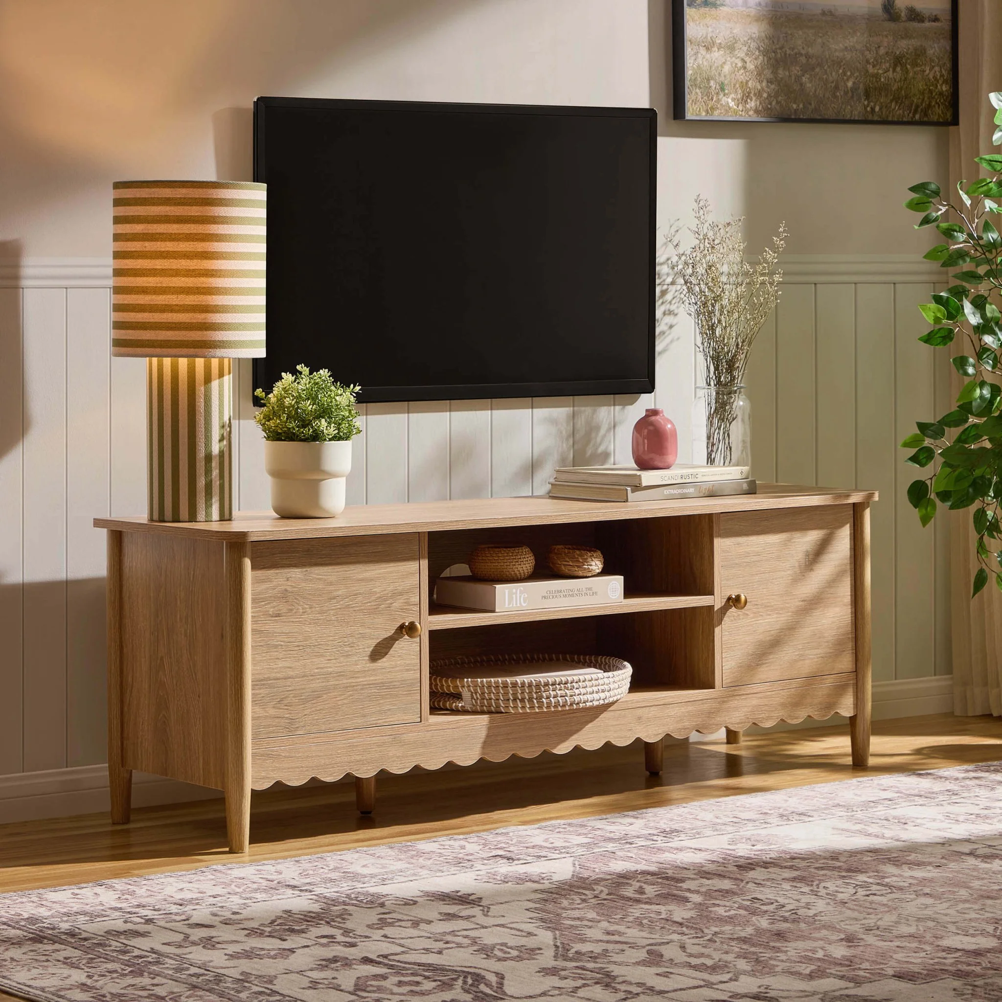 Betty Tv Unit for TVs up to 60" - Light Wood - Image 2