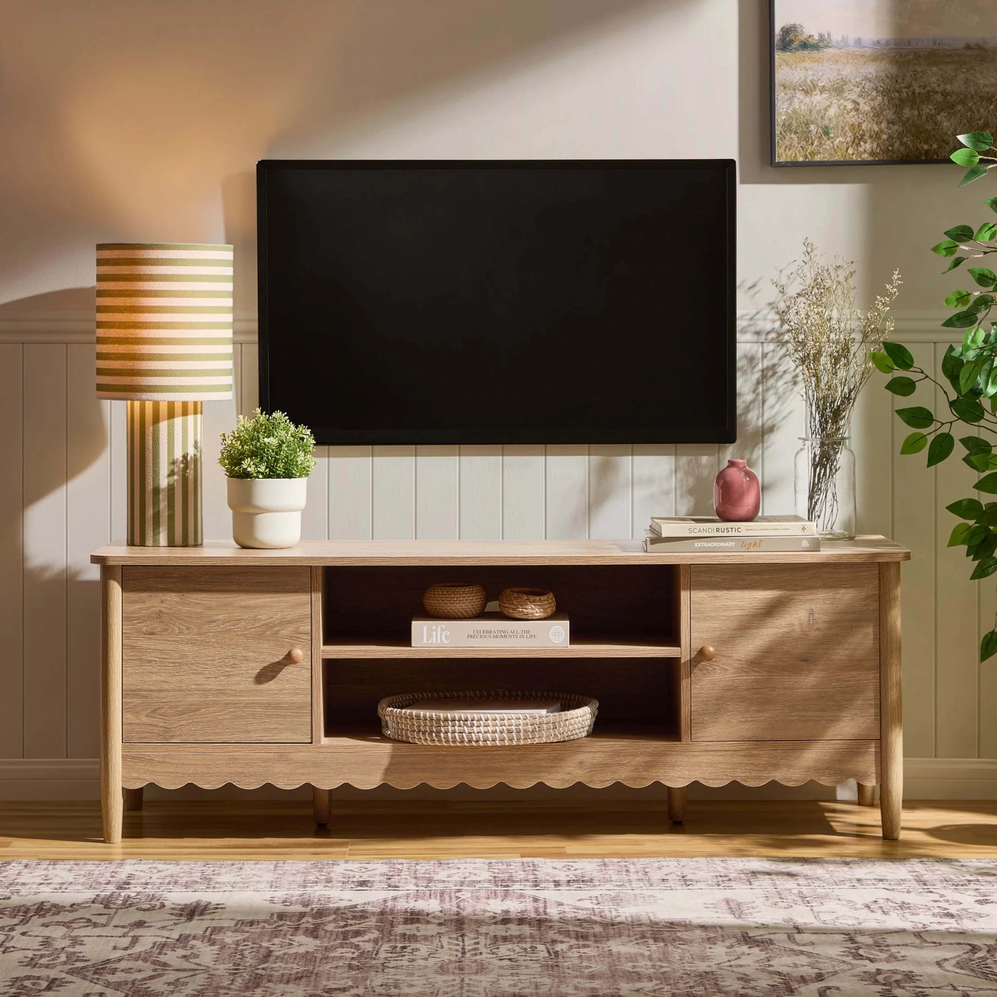 Betty Tv Unit for TVs up to 60" - Light Wood - Image 7