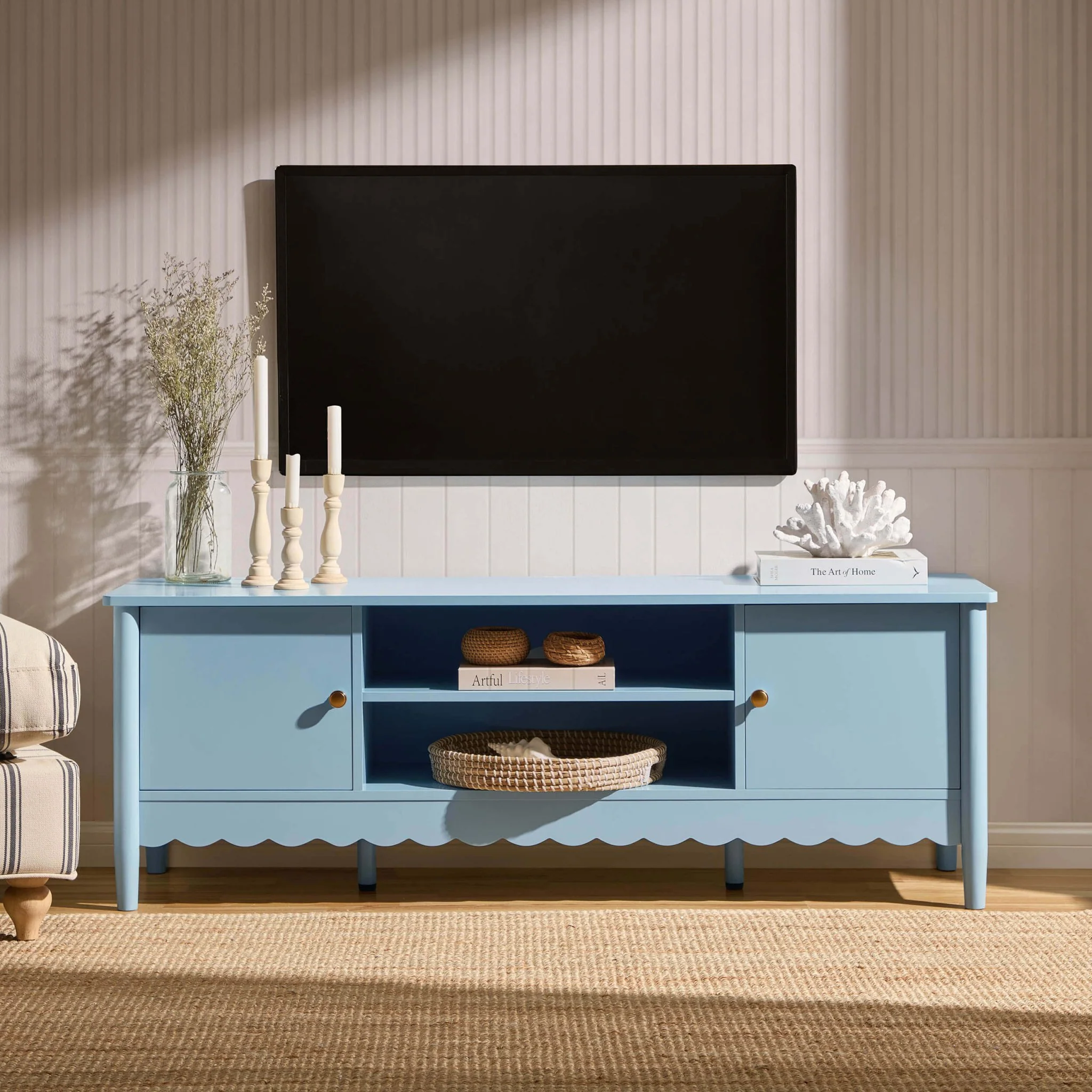 Betty Tv Unit for TVs up to 60" - Sky Blue