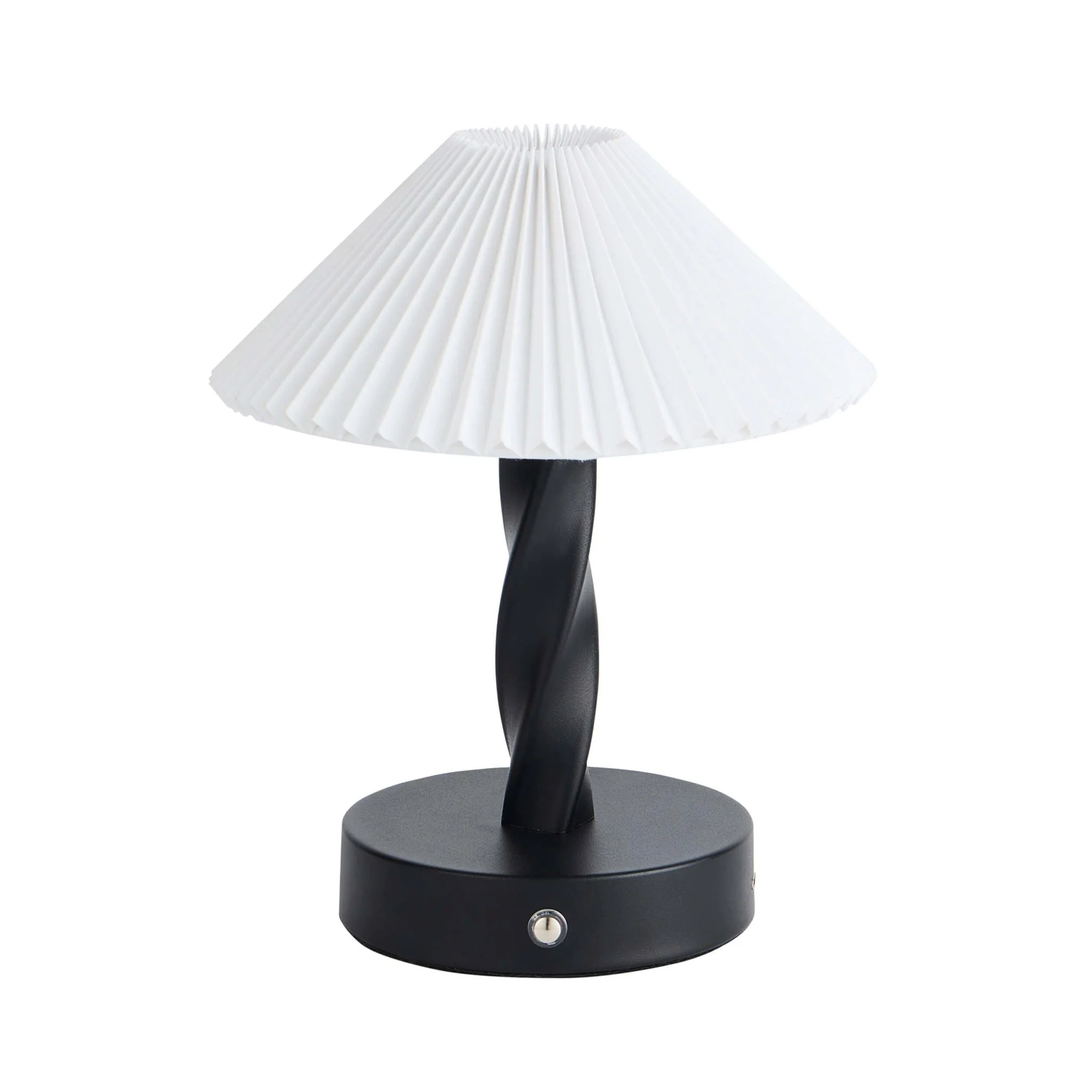 Birdie Rechargeable Pleated Table Lamp - Black/ White - Image 3
