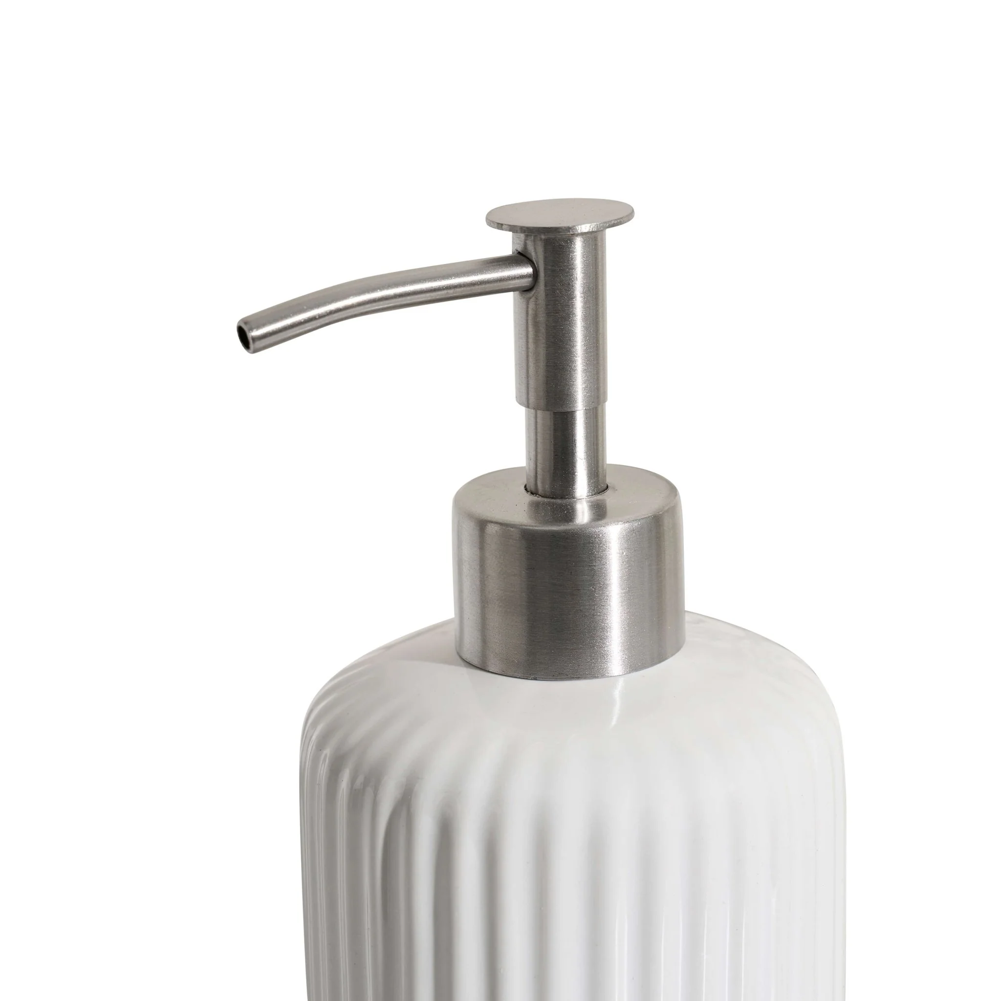 Blake Ribbed Glaze Soap Dispenser - White - Image 3