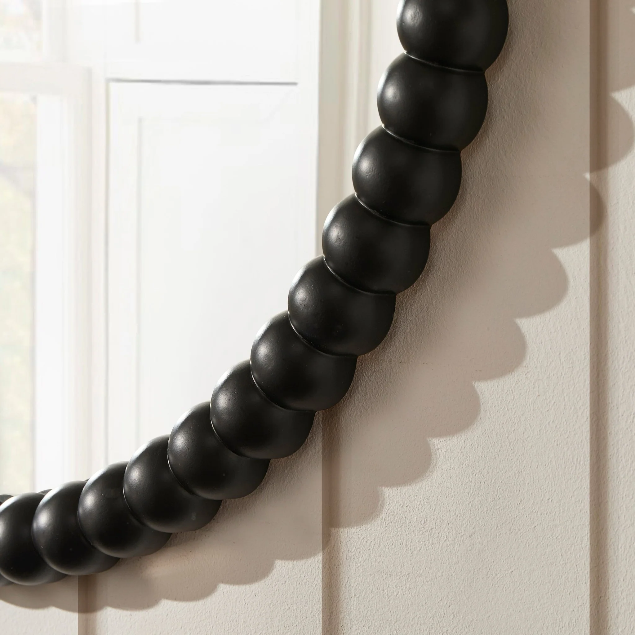 Bobbin Round Wall Mirror - Black - Image 3