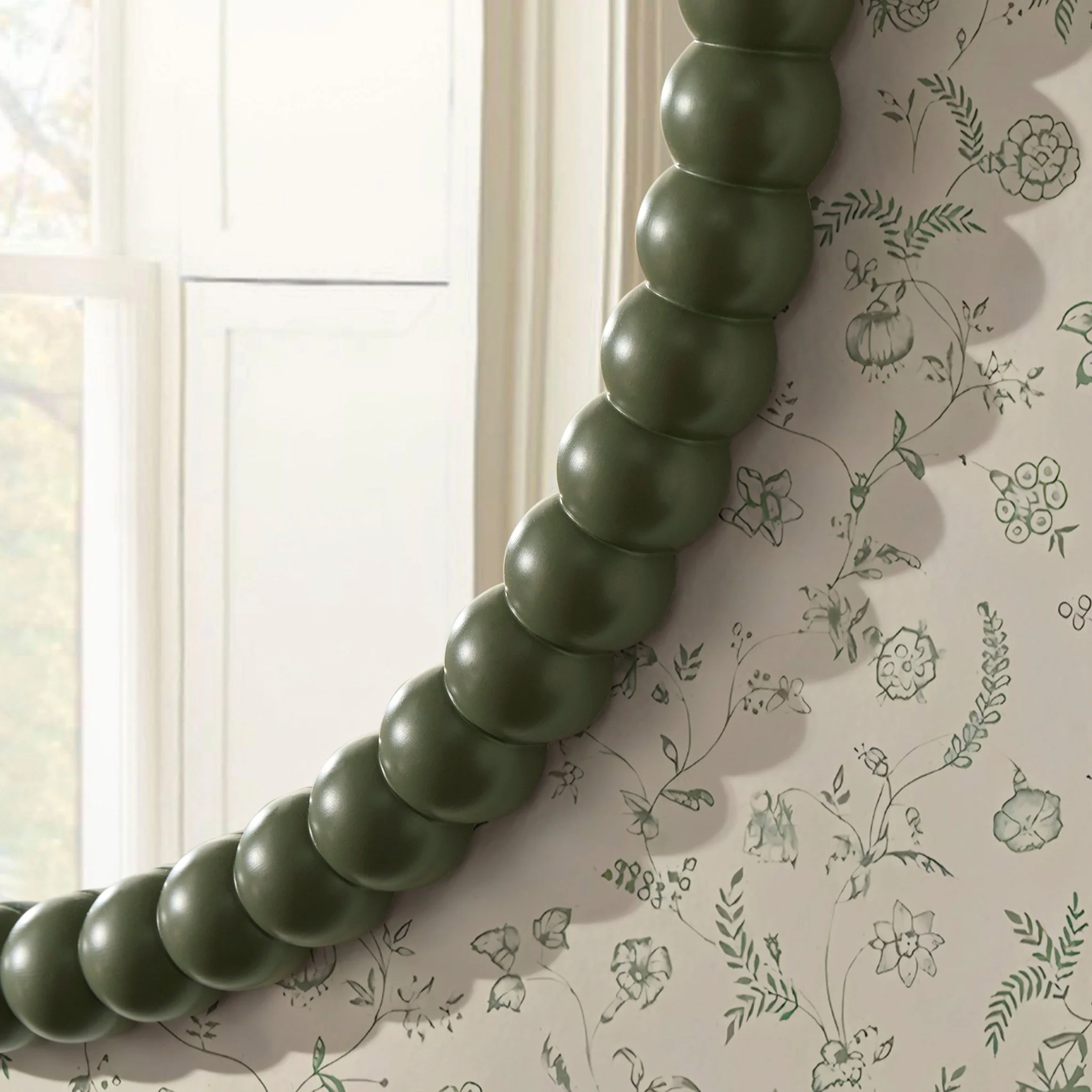 Bobbin Round Wall Mirror - Vetiver - Image 3