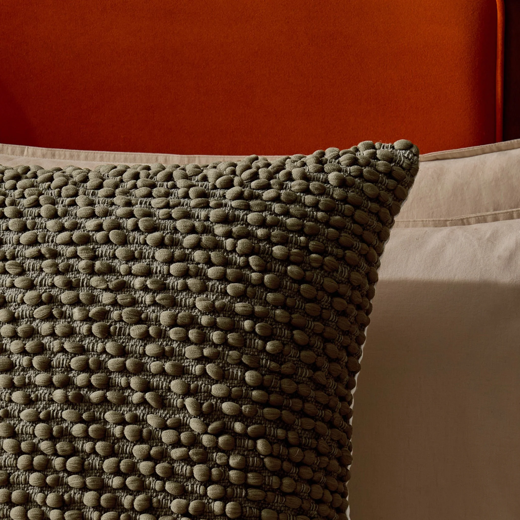 Bobble Loop Cushion Cover - Dark Green - Image 2