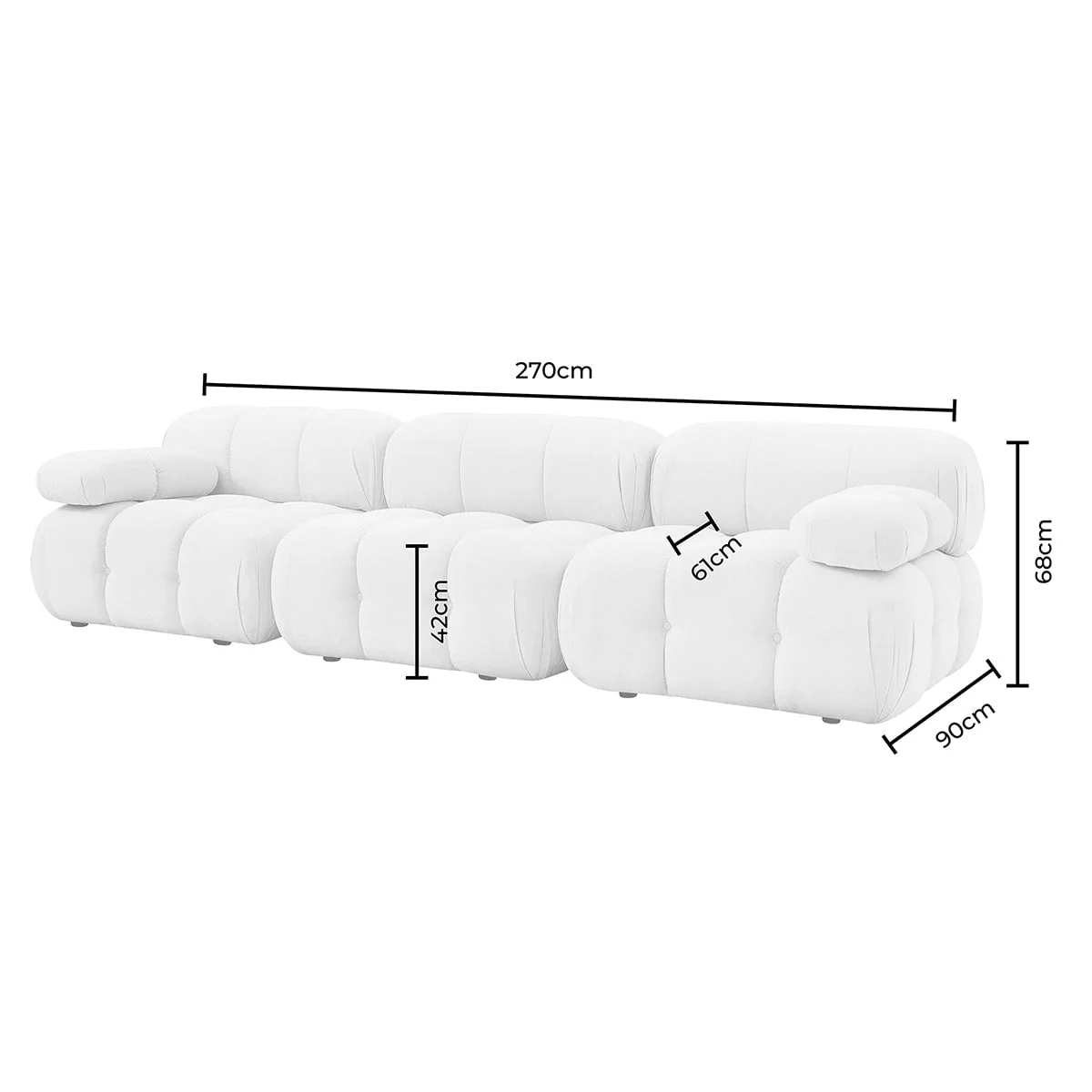 Bondi 3 Seater Sofa - Cappuccino - Image 13