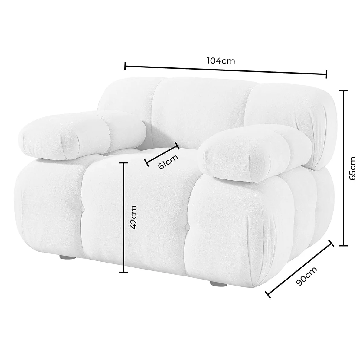 Bondi Armchair - Ivory - Image 8