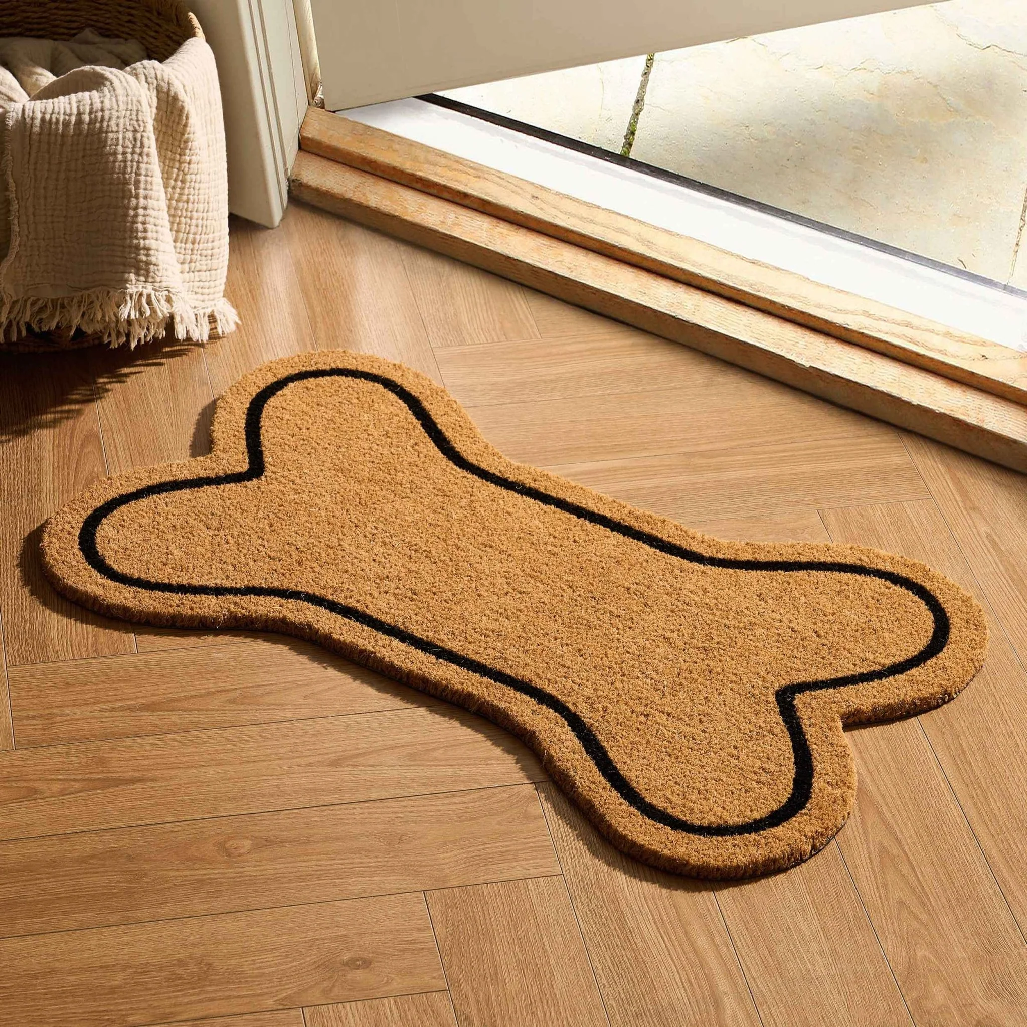 Bone Shaped Doormat - Natural