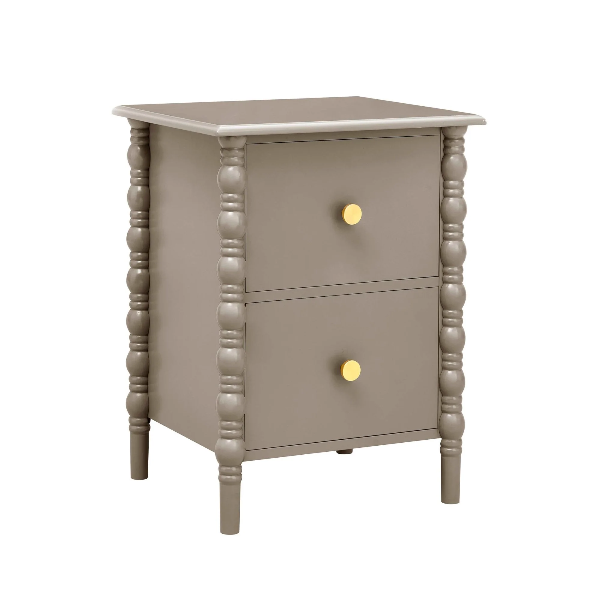 Bonnie Bobbin 2 Drawer Bedside Table - Taupe - Image 4