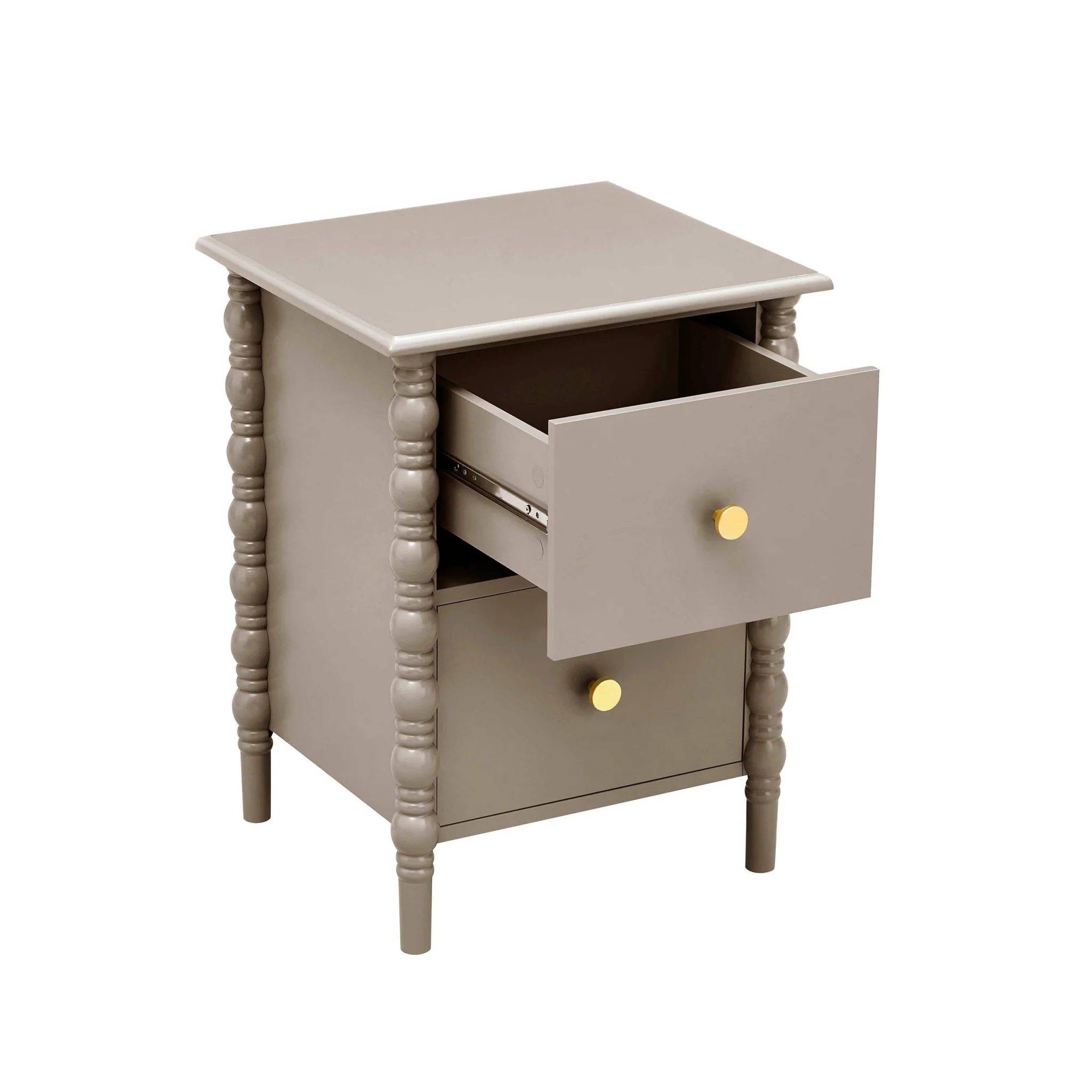 Bonnie Bobbin 2 Drawer Bedside Table - Taupe - Image 5