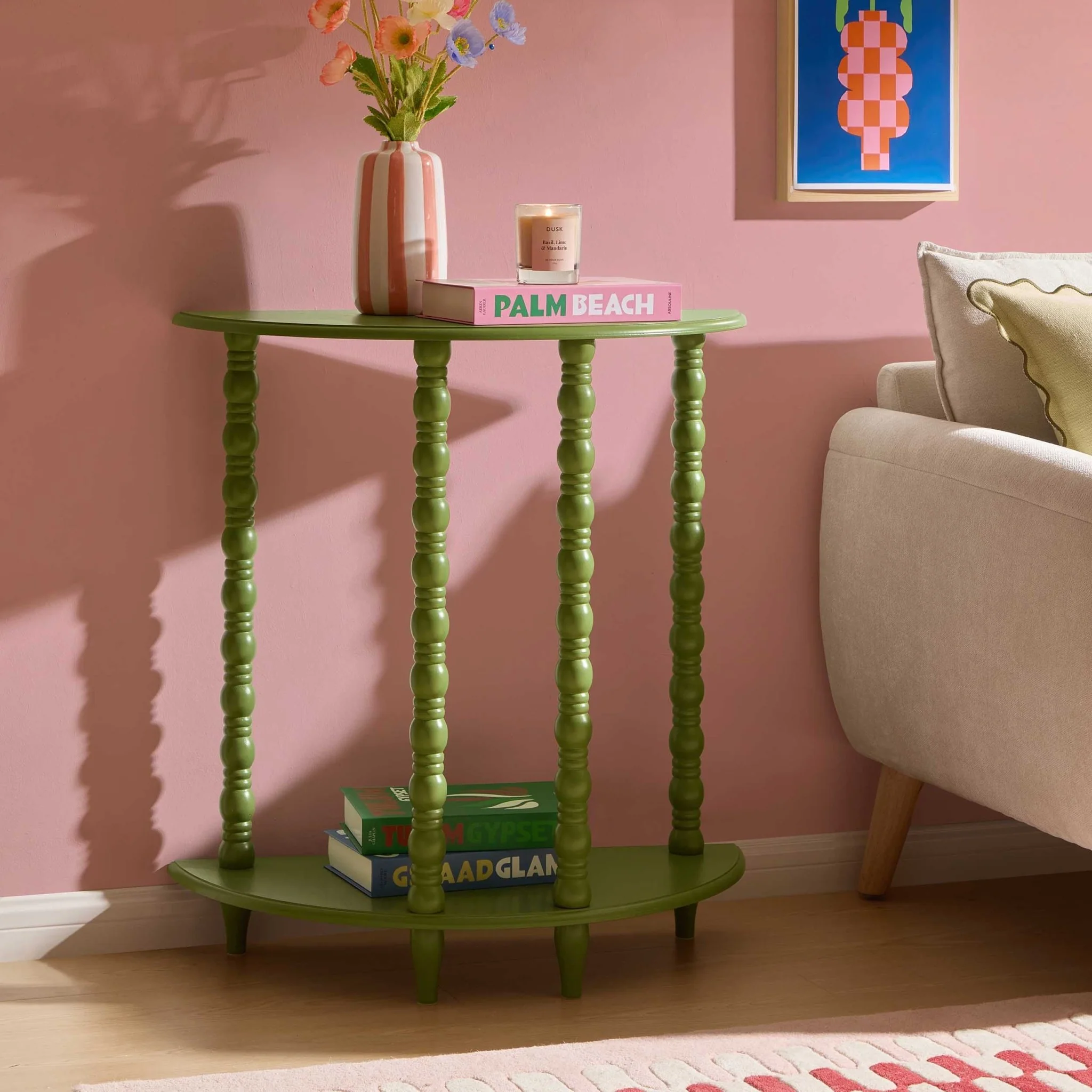 Bonnie Bobbin Console Table - Olive