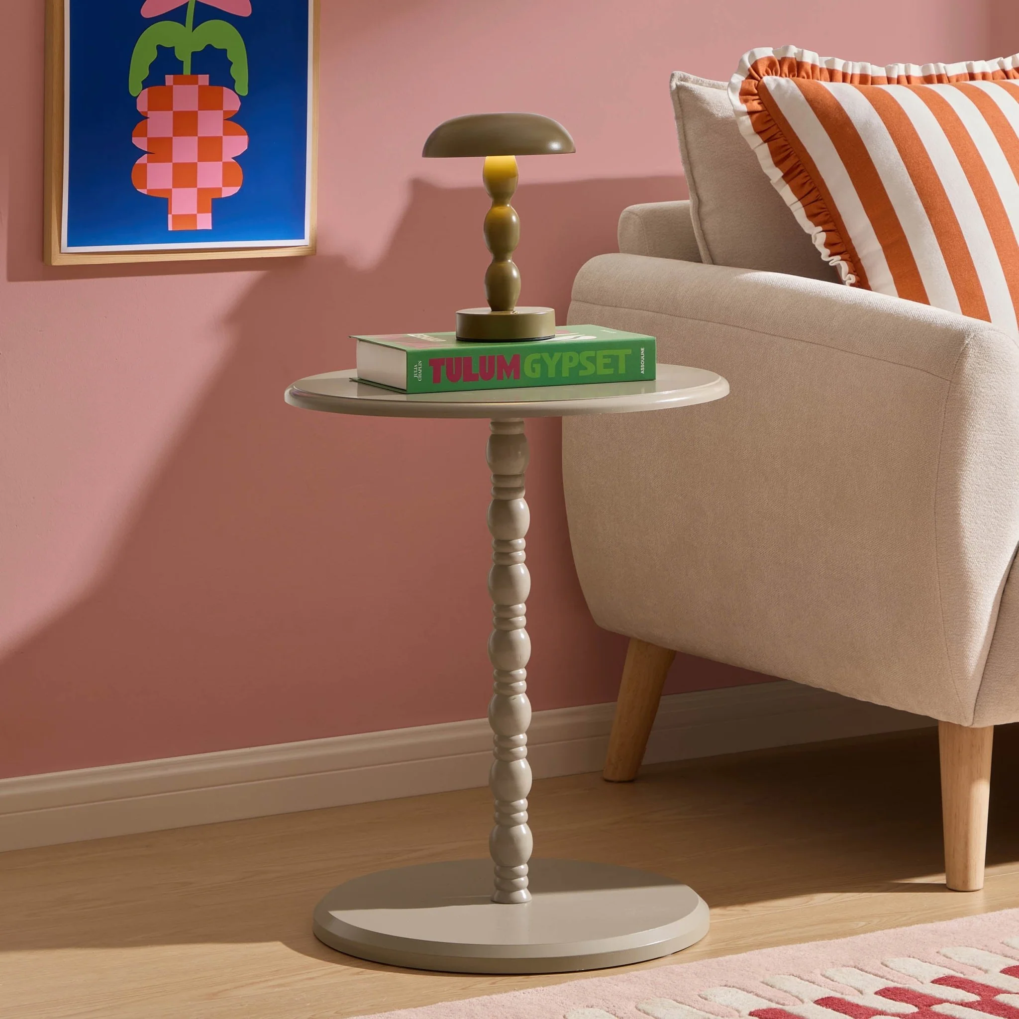 Bonnie Bobbin Side Table - Taupe