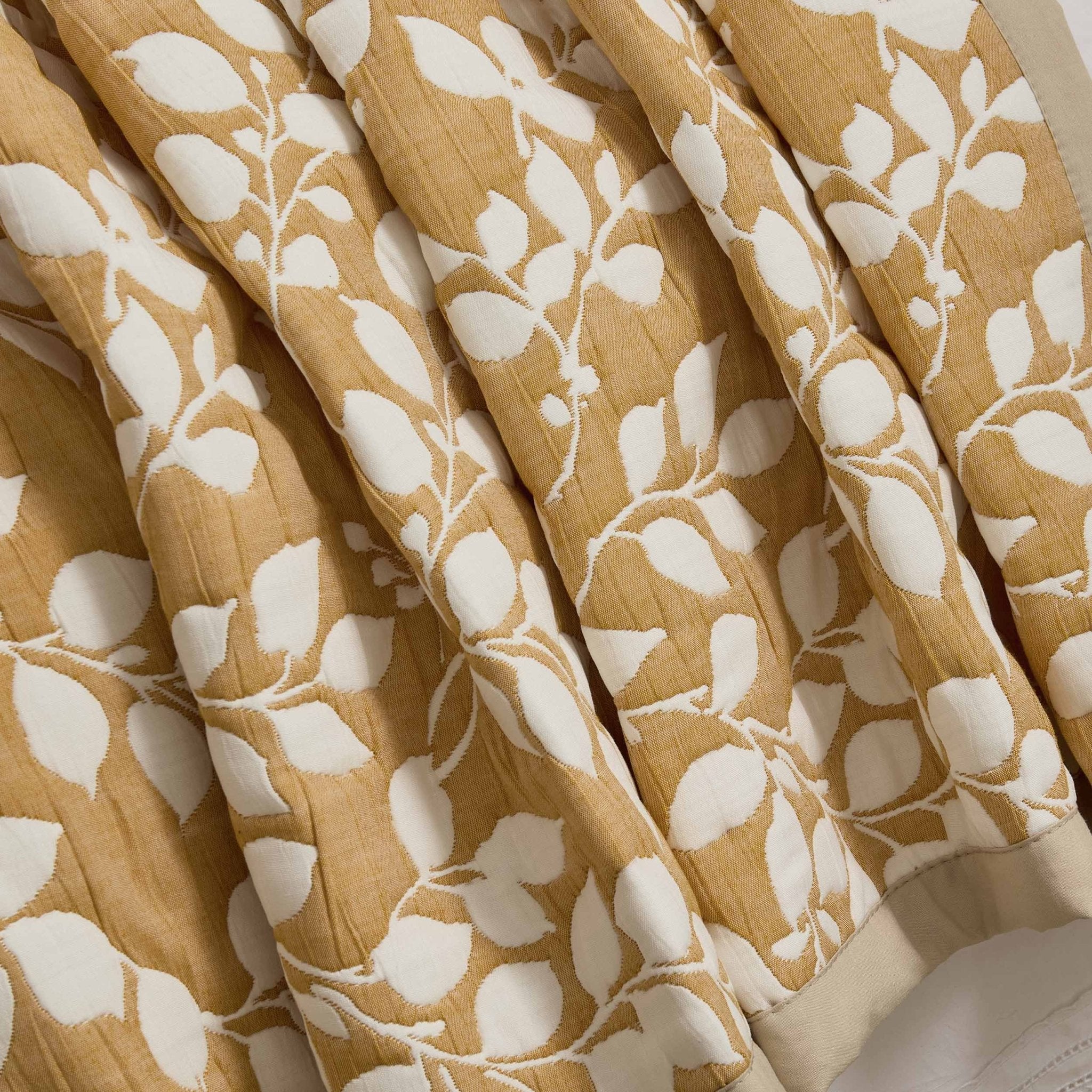 Bordeaux Contrast Floral Matelasse Bedspread - Mustard - Image 4