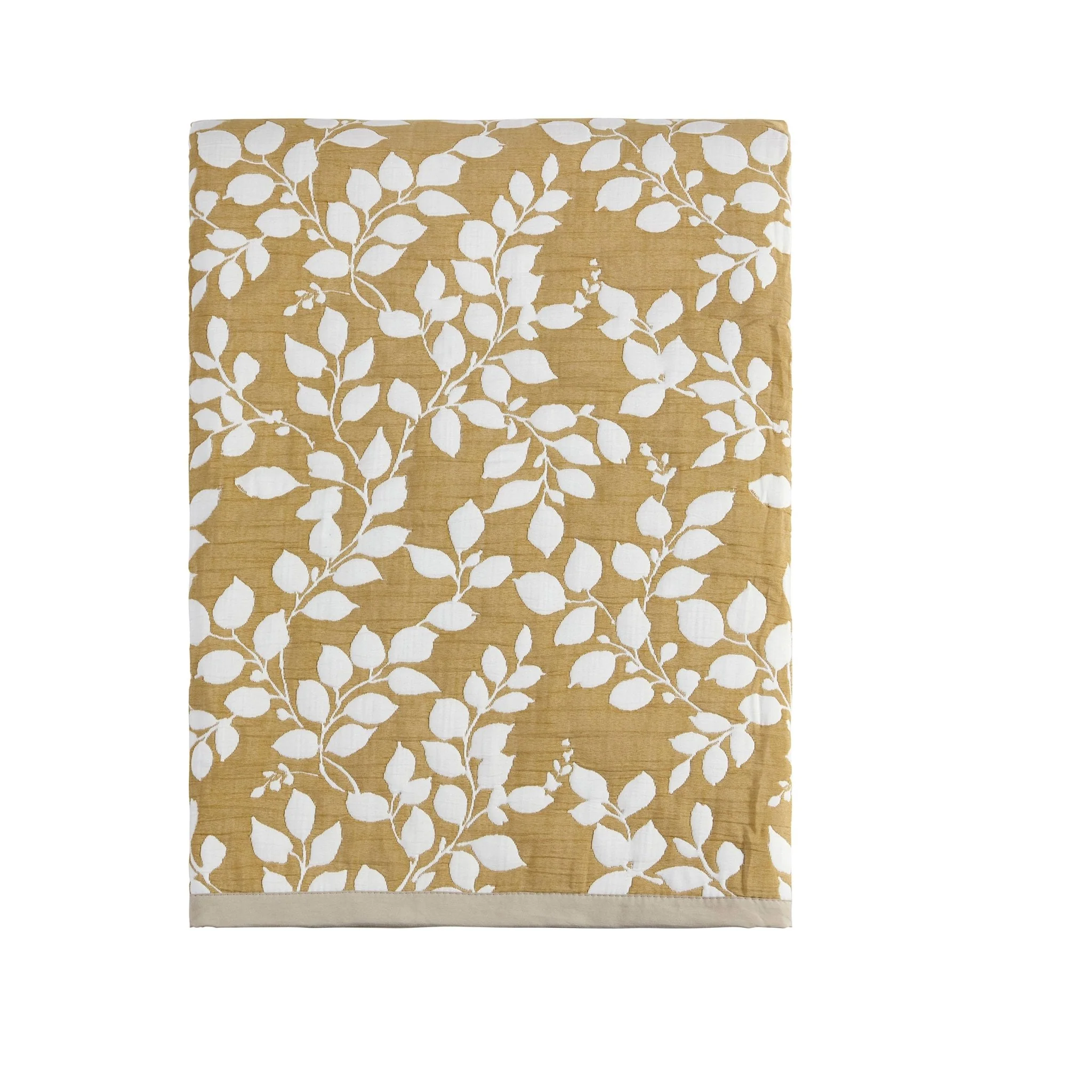 Bordeaux Contrast Floral Matelasse Bedspread - Mustard - Image 5