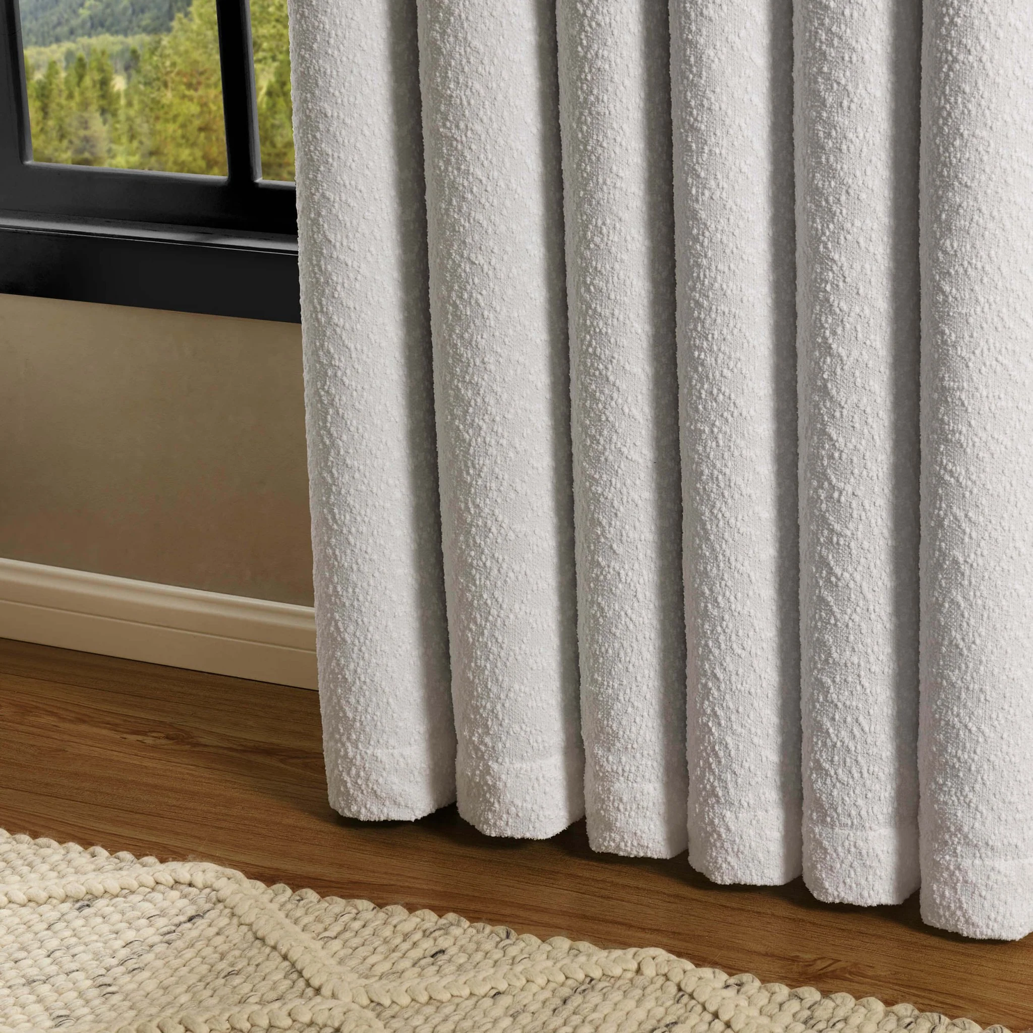 Boucle Blackout Curtains - White - Image 3