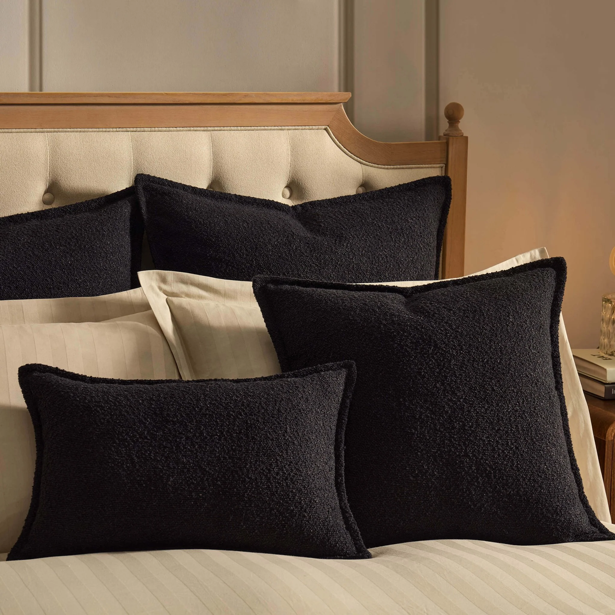 Boucle Cushion Cover - Black