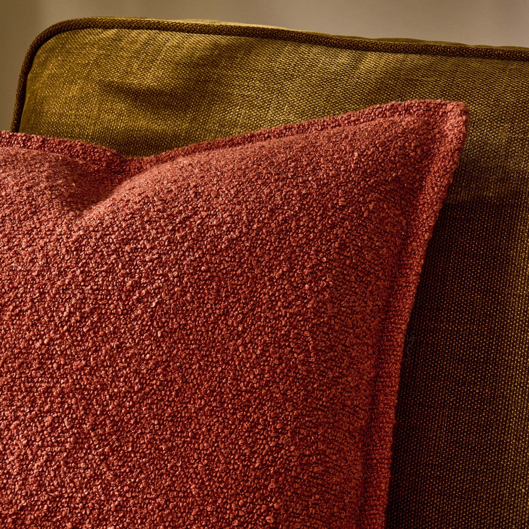 Boucle Sofa Cushion Cover - Rust - Image 2