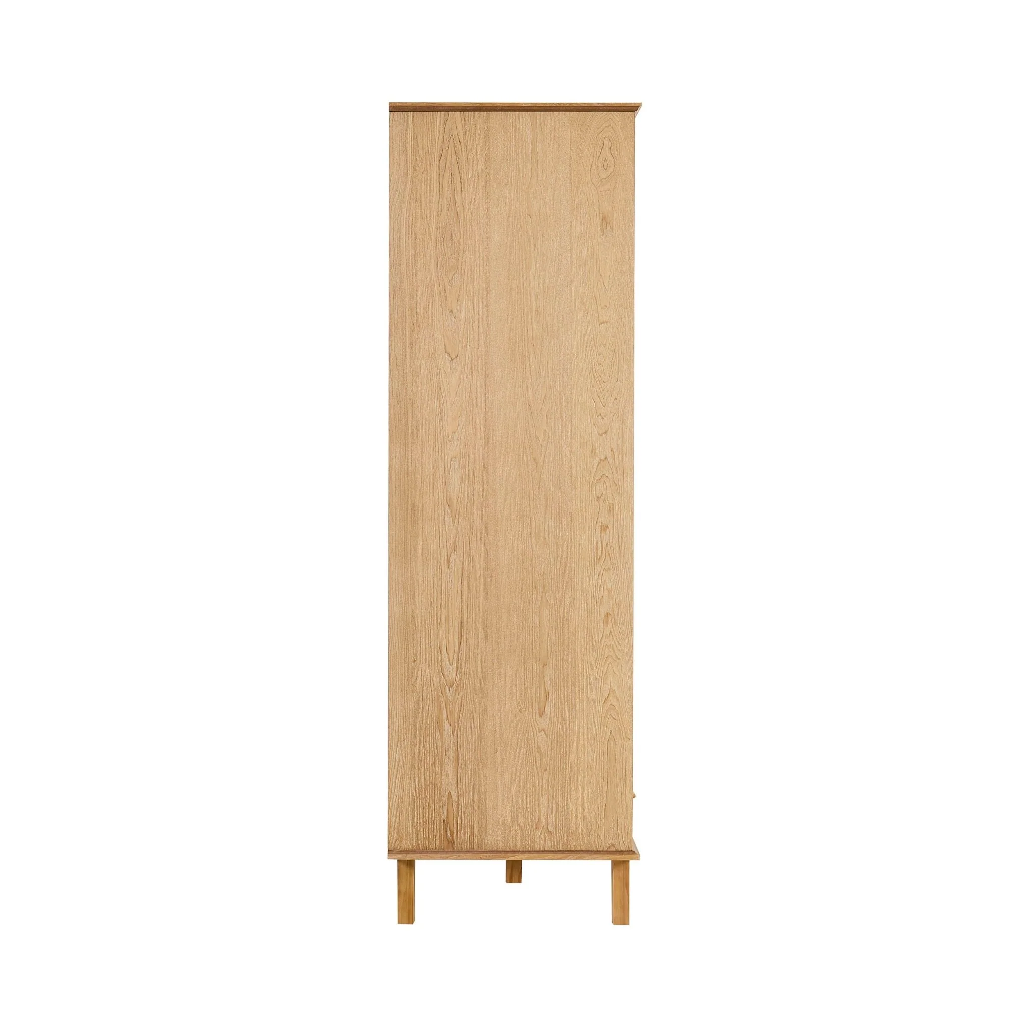 Brianna Concave 2 Door Wardrobe with Drawers - Light Wood - Image 5