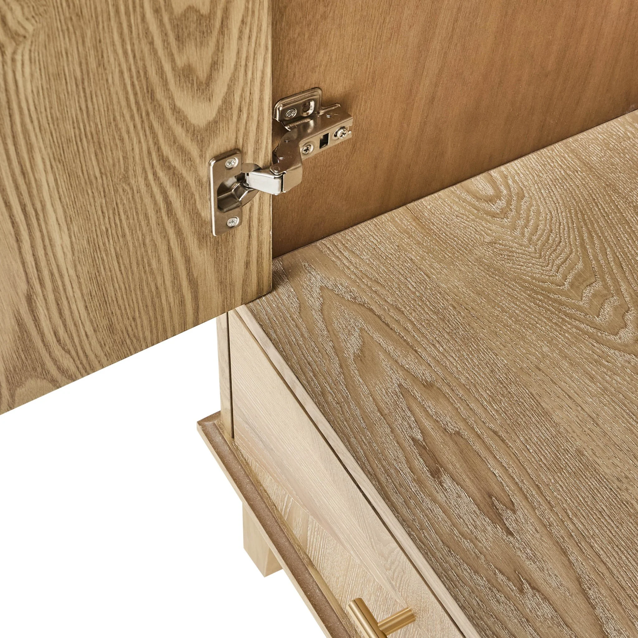 Brianna Concave 2 Door Wardrobe with Drawers - Light Wood - Image 6