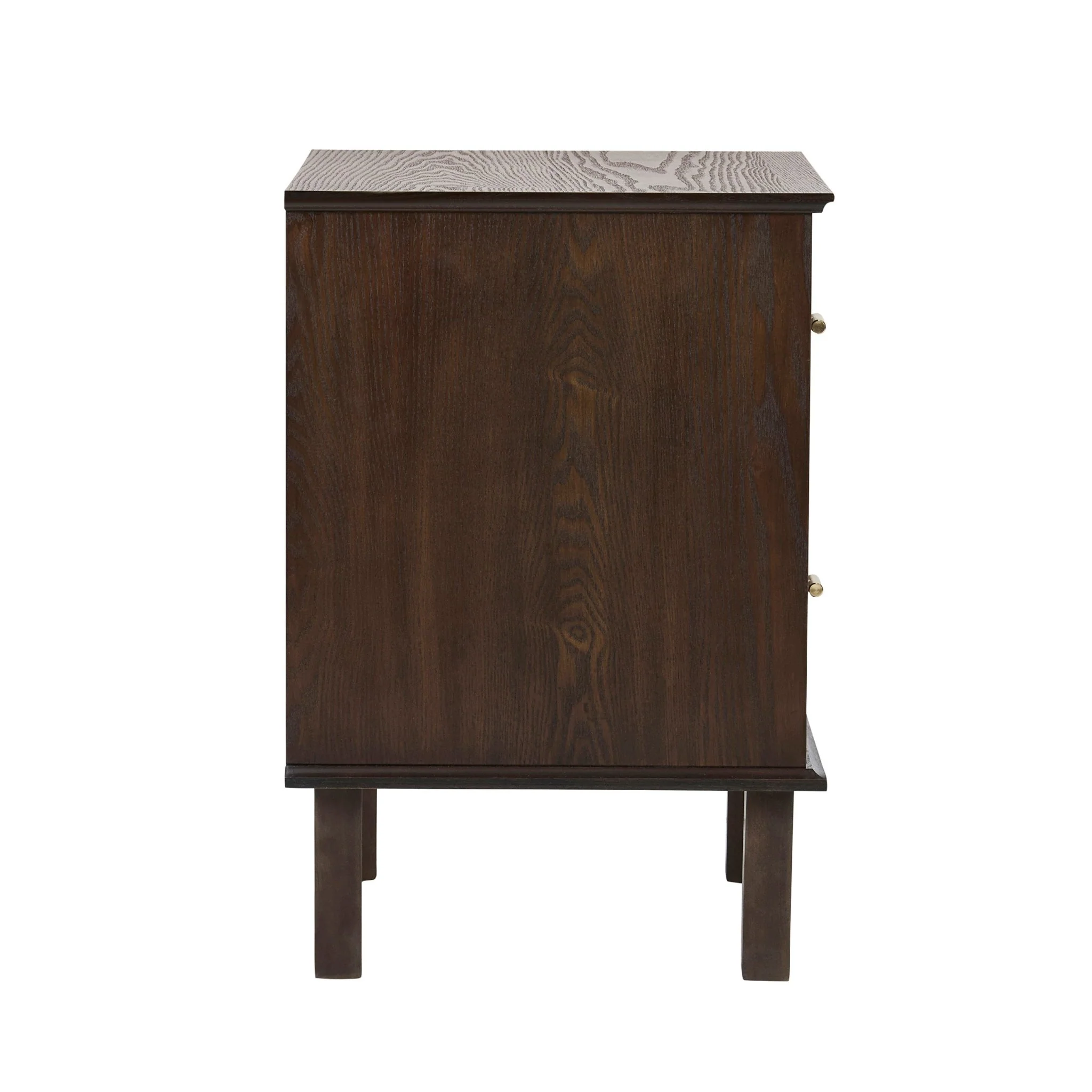 Brianna Concave 2 Drawer Bedside Table - Walnut - Image 7