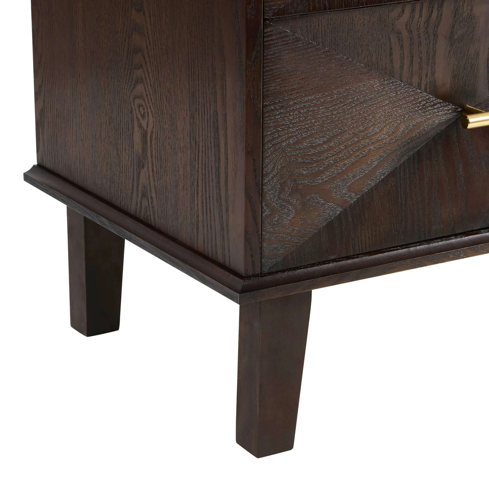 Brianna Concave 2 Drawer Bedside Table - Walnut - Image 8