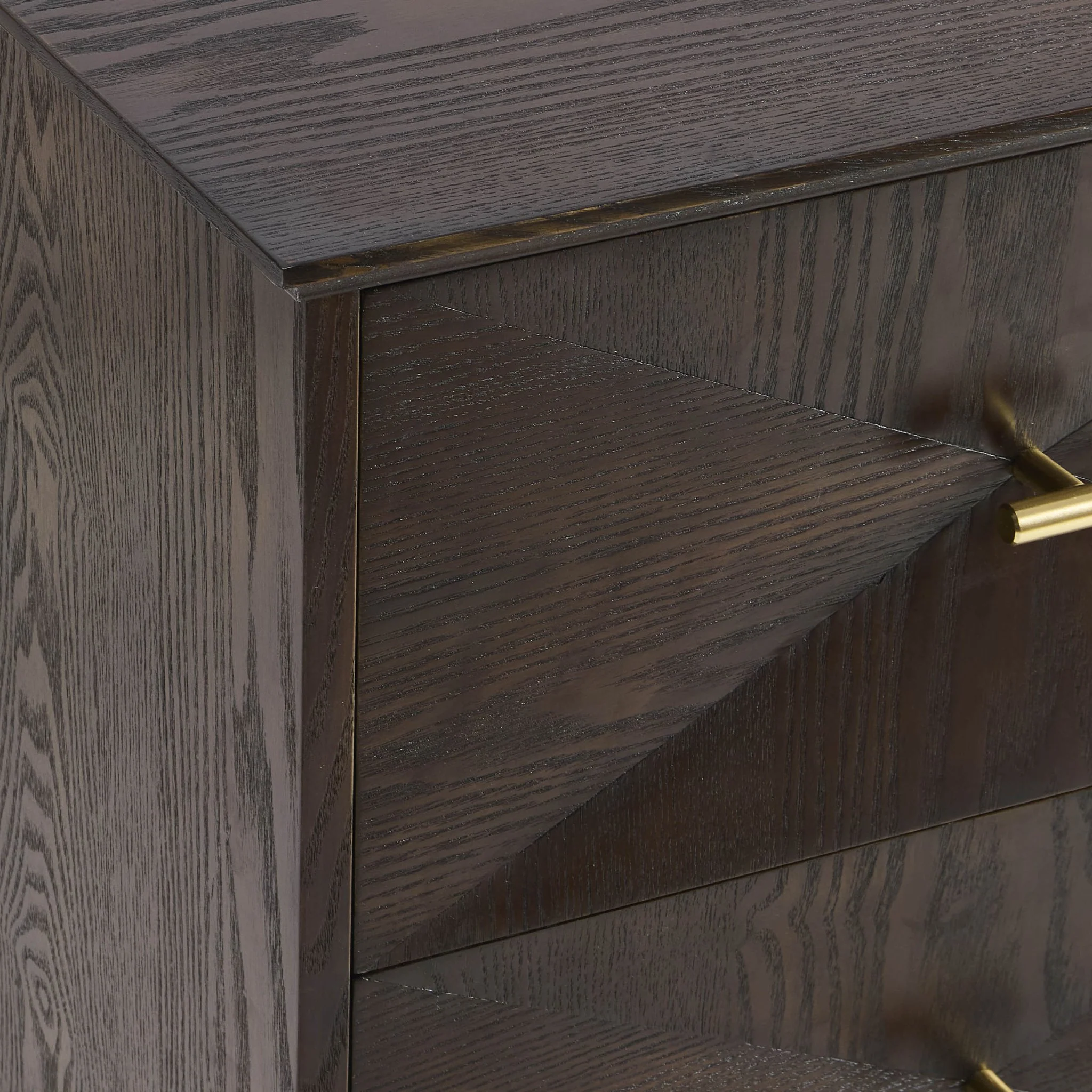 Brianna Concave 2 Drawer Bedside Table - Walnut - Image 9