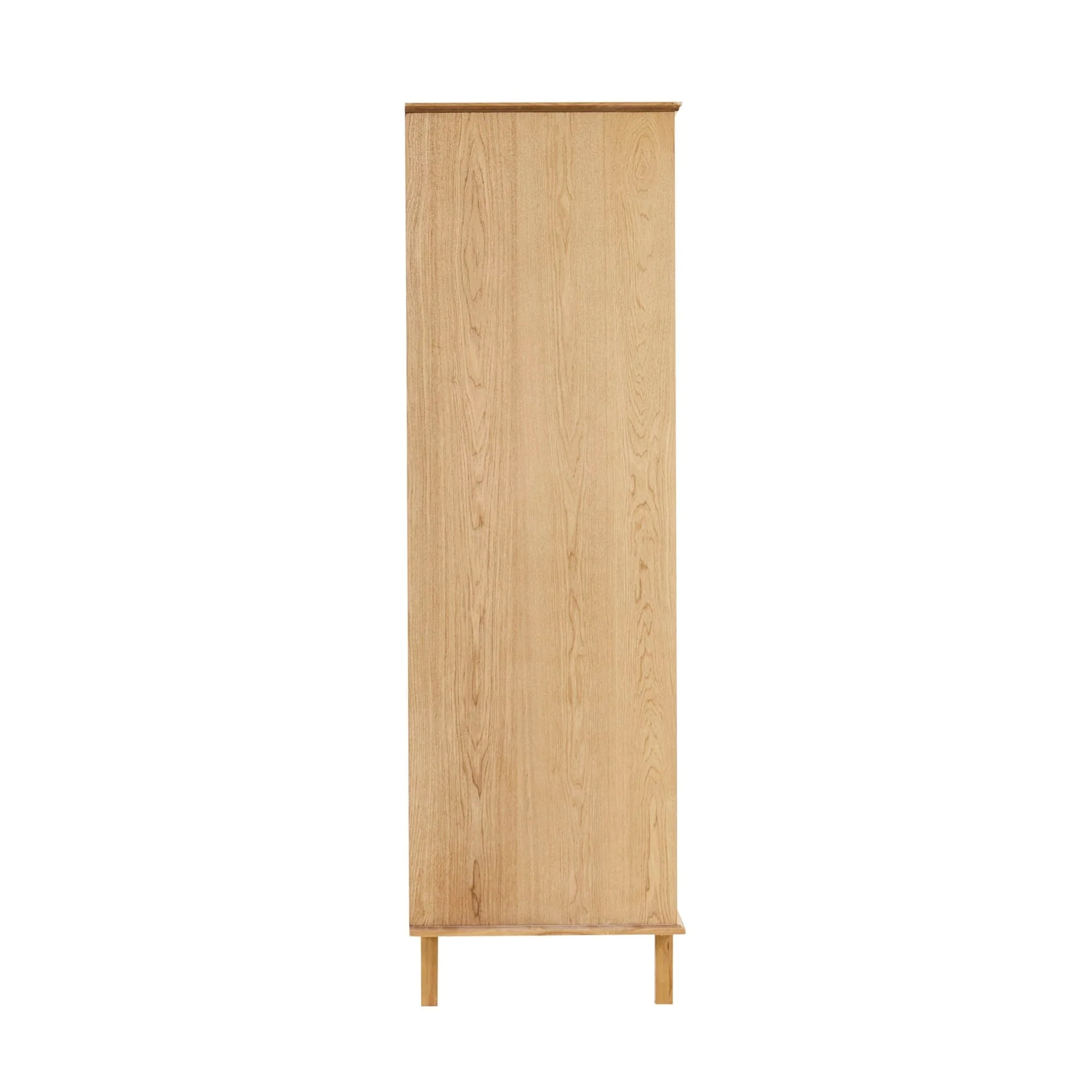 Brianna Concave 3 Door Wardrobe with Drawers - Light Wood - Image 5