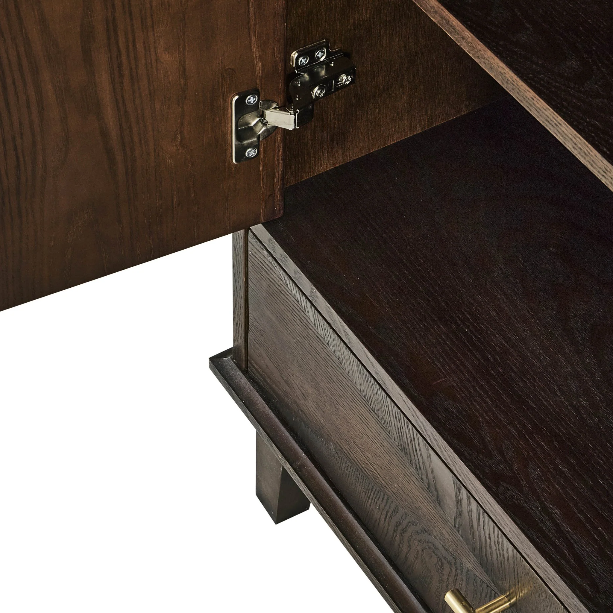 Brianna Concave 3 Door Wardrobe with Drawers - Walnut - Image 6