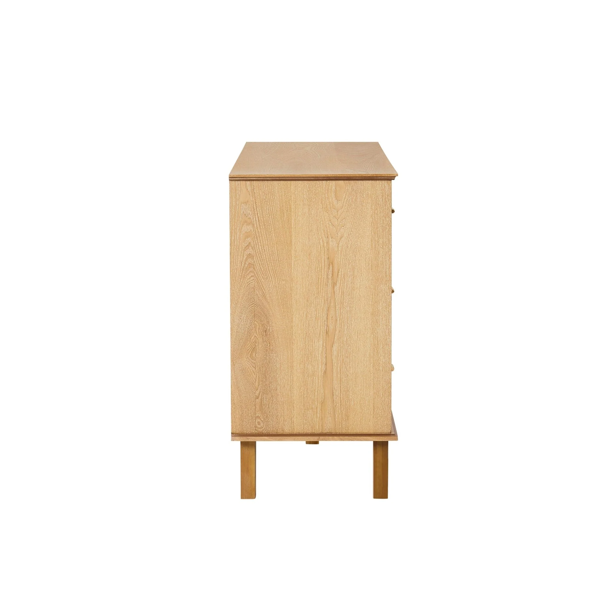 Brianna Concave 6 Drawer Chest - Light Wood - Image 5
