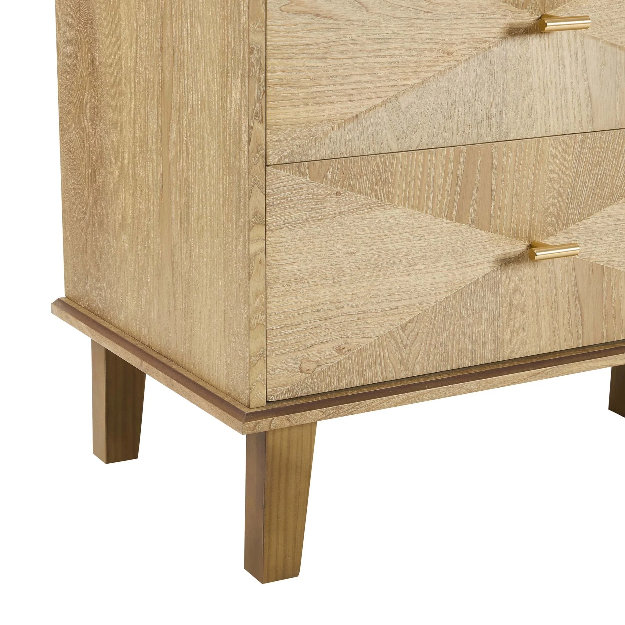 Brianna Concave 6 Drawer Chest - Light Wood - Image 7