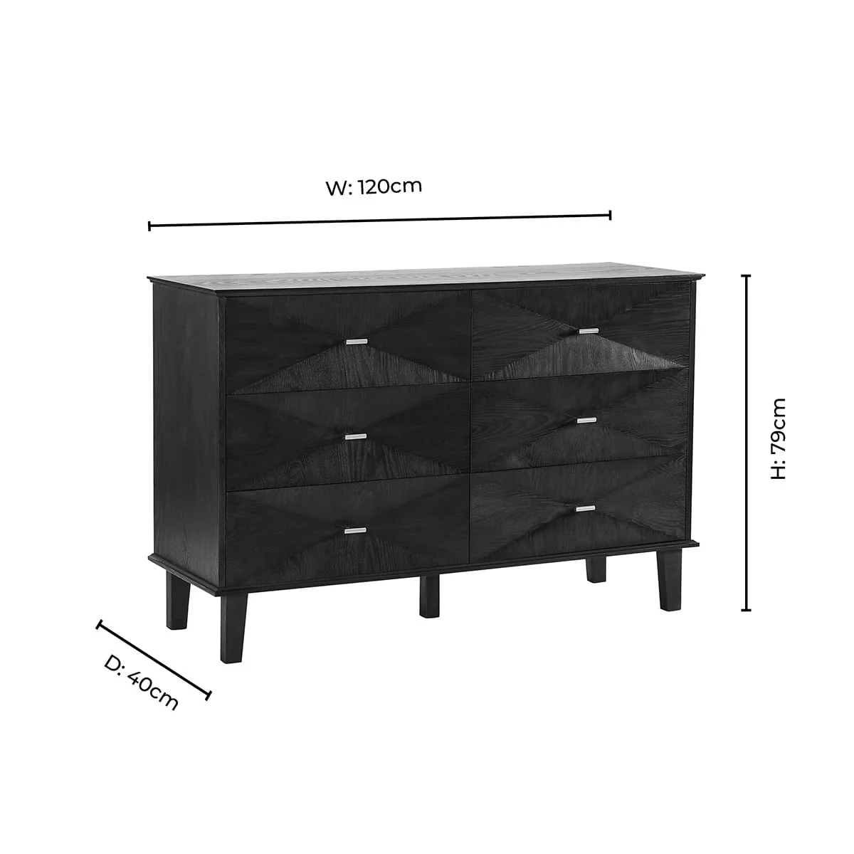 Brianna Concave 6 Drawer Chest - Light Wood - Image 8