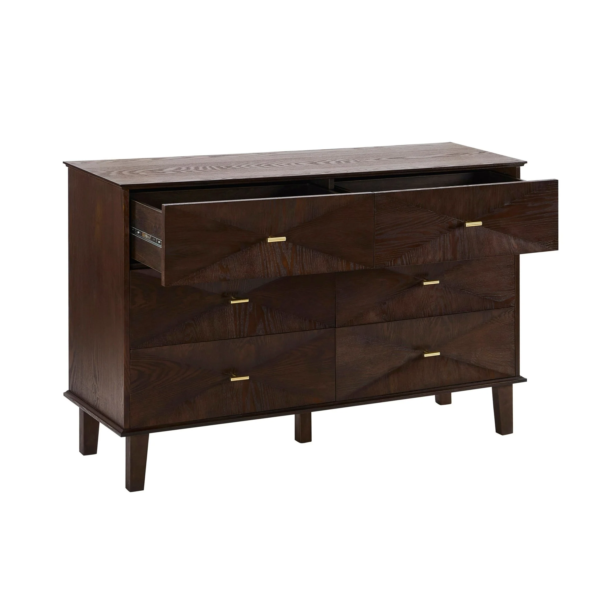 Brianna Concave 6 Drawer Chest - Walnut - Image 4