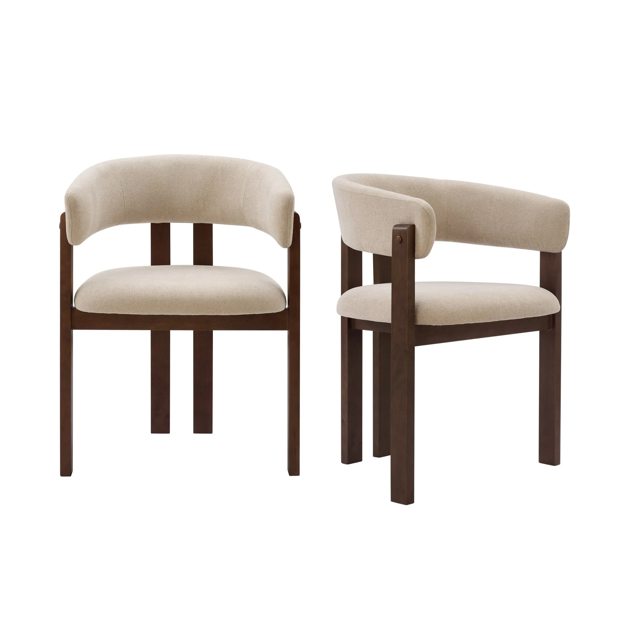 Bridget Set of 2 Dining Chairs - Chenille Oatmeal - Image 8