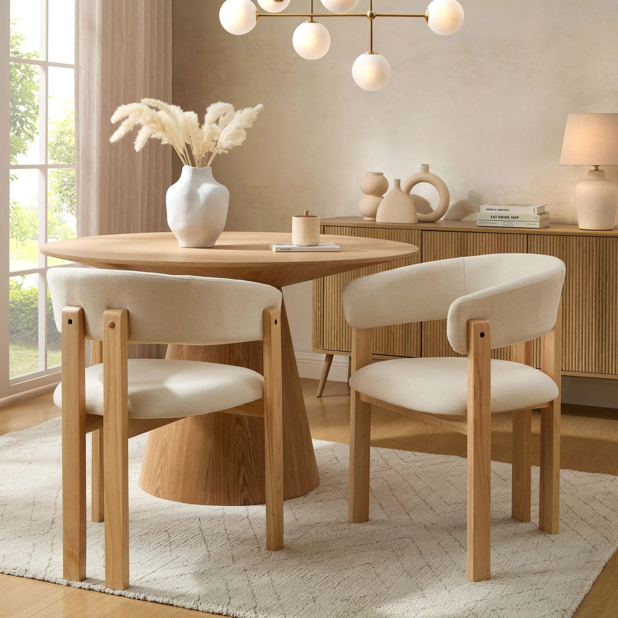 Bridget Set of 2 Dining Chairs - Cream Linen