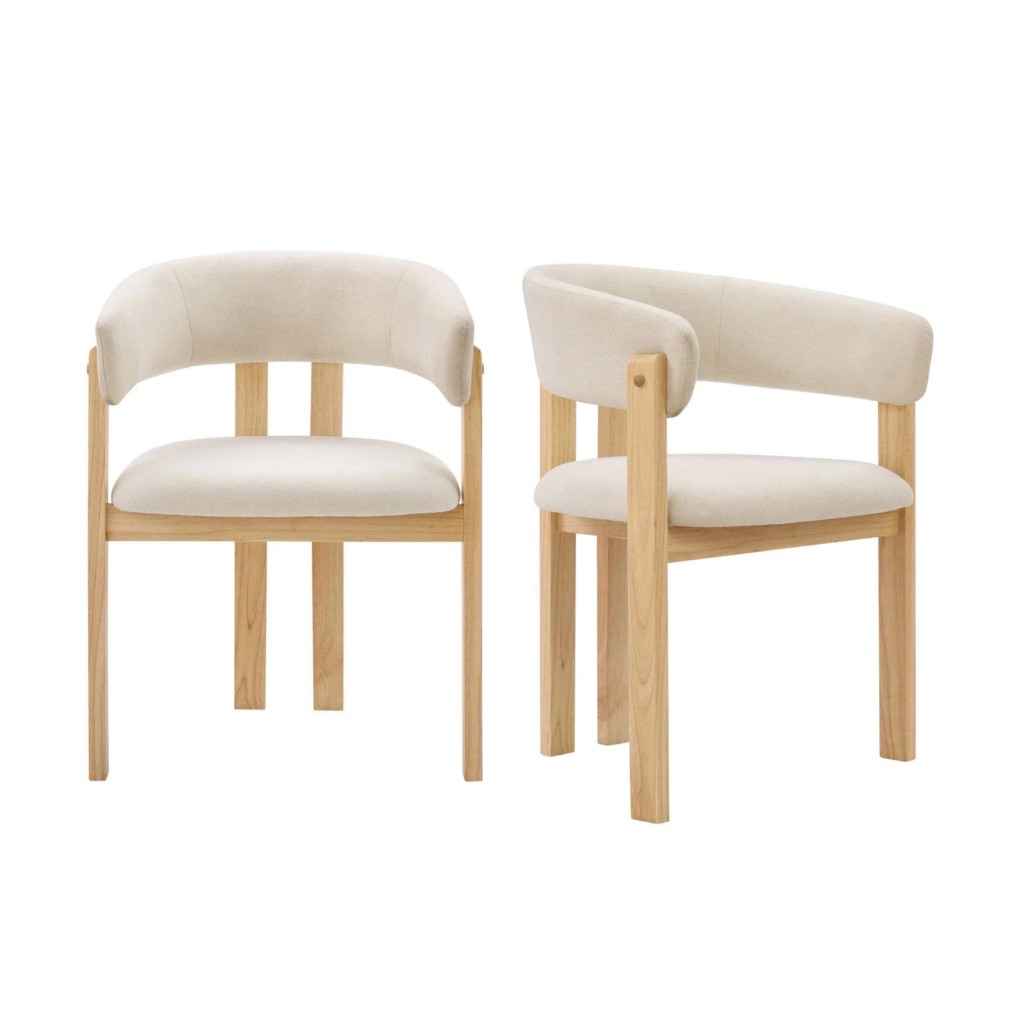 Bridget Set of 2 Dining Chairs - Cream Linen - Image 3