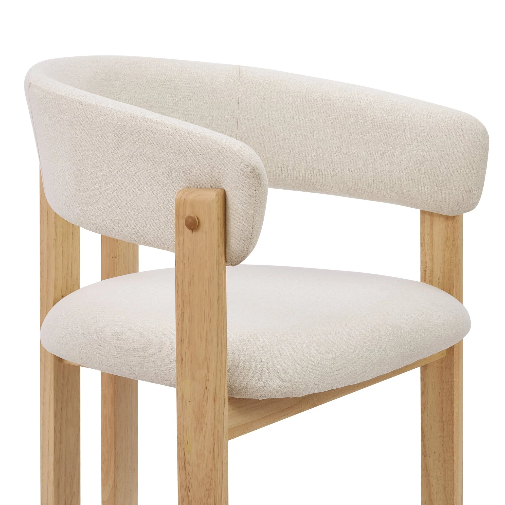 Bridget Set of 2 Dining Chairs - Cream Linen - Image 4