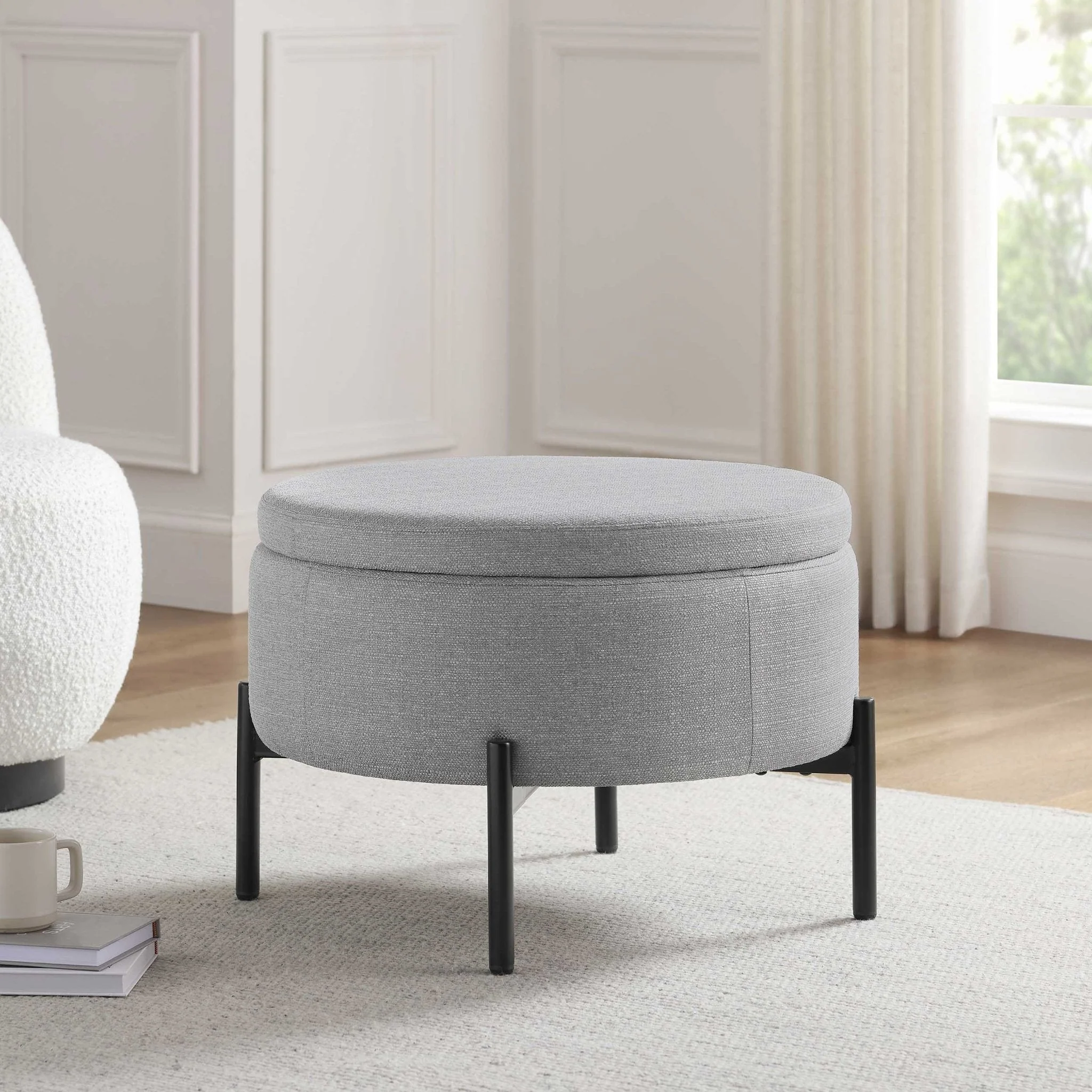Bristol Pouffe - Mid Grey