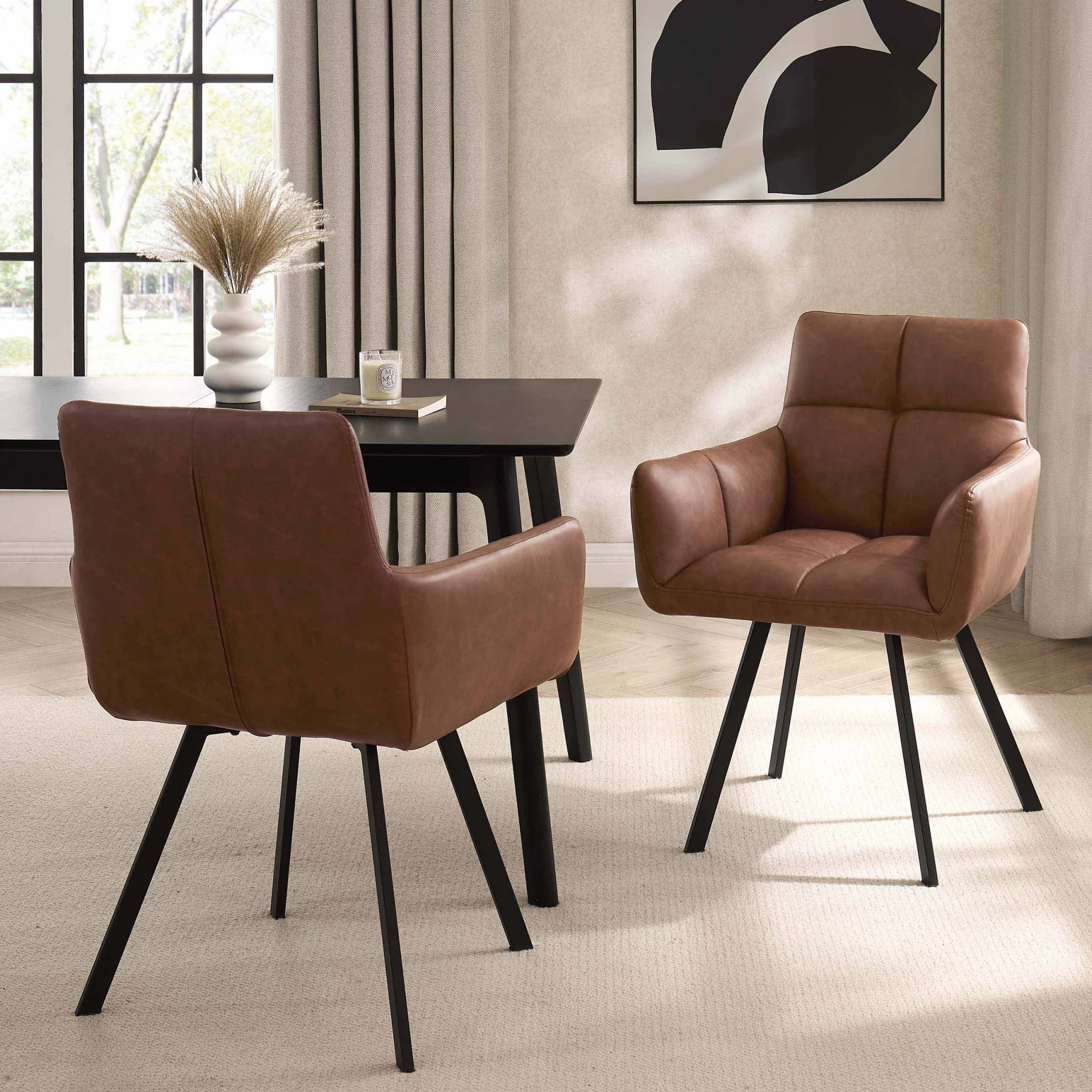 Brooke Dining Chair - Faux Leather - Tan
