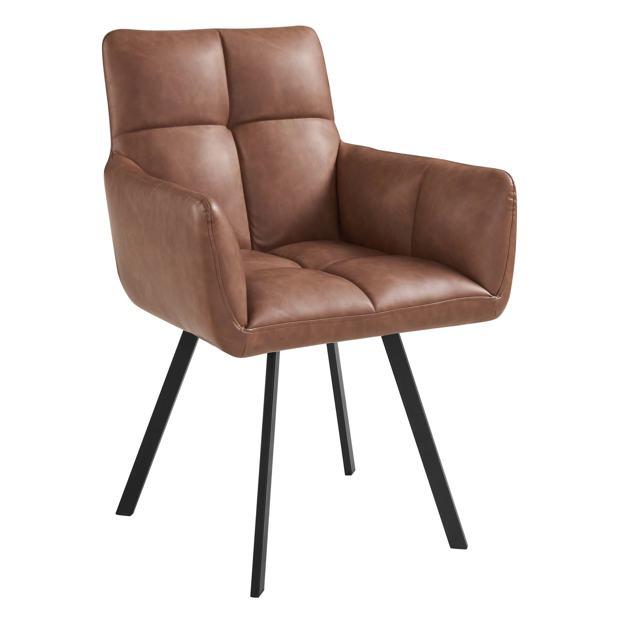 Brooke Dining Chair - Faux Leather - Tan - Image 3