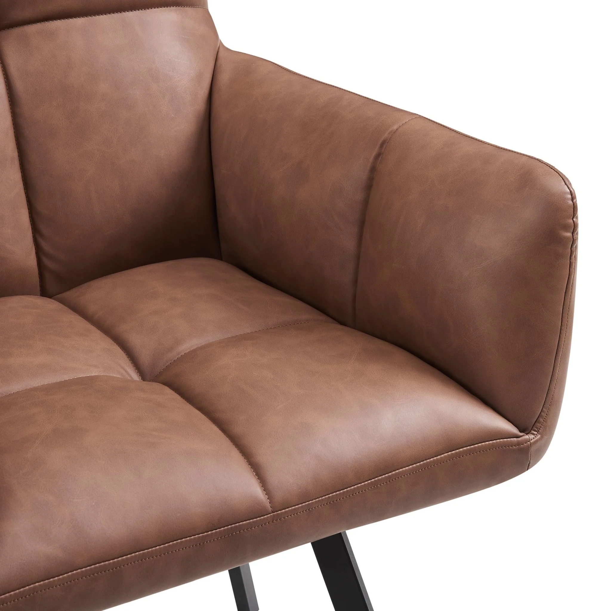 Brooke Dining Chair - Faux Leather - Tan - Image 5